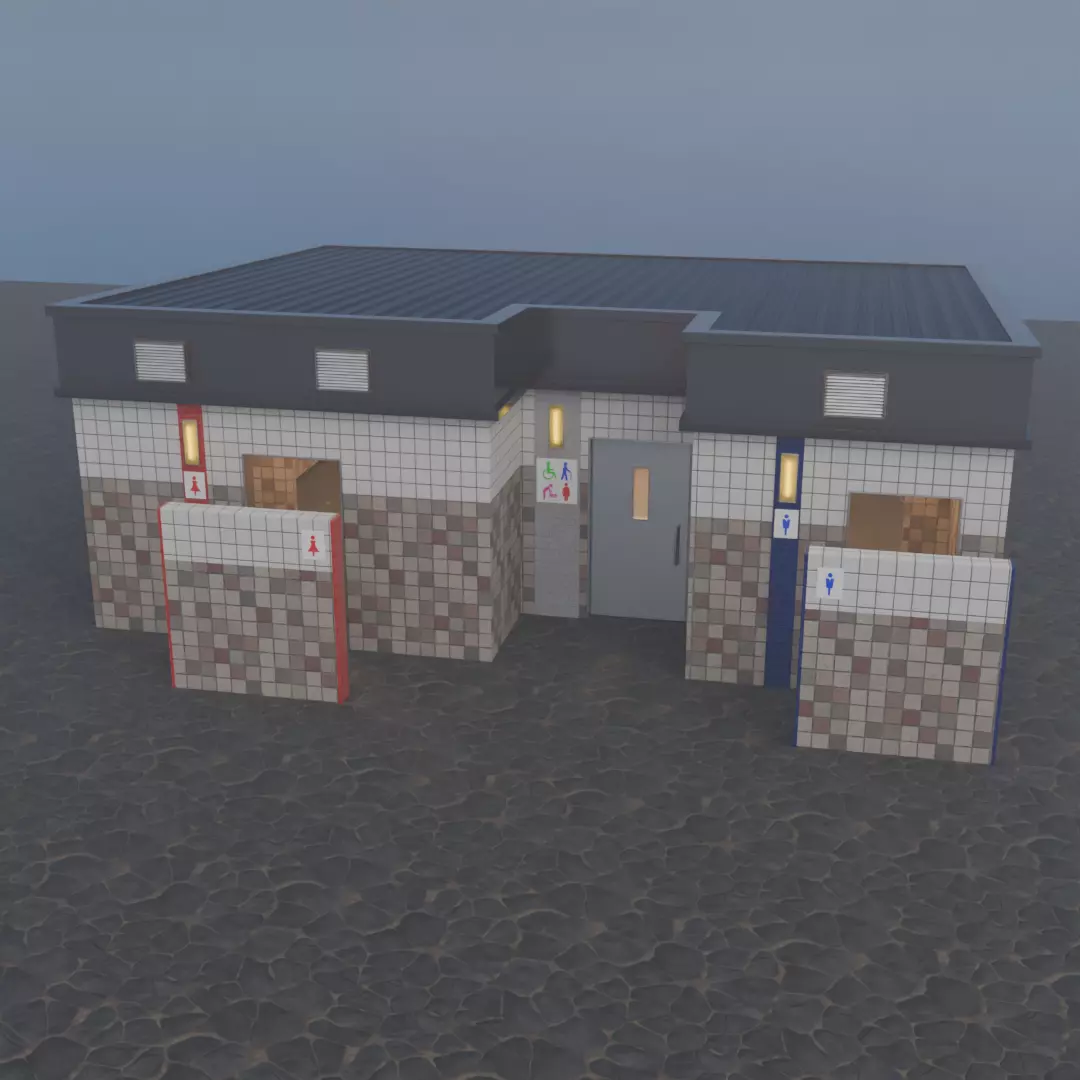 Public restroom 3D model