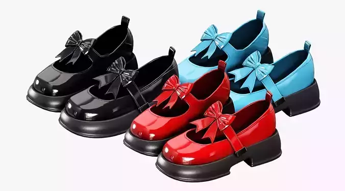 Shoes Pack 2 - Mary Jane Glossy Varnish