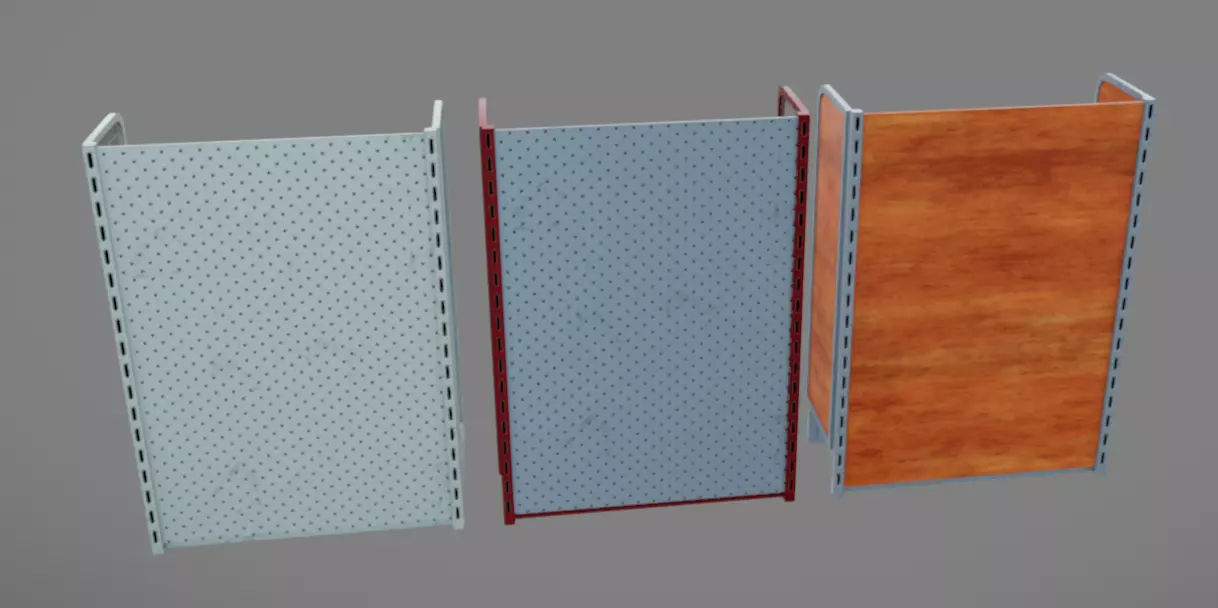 Supermarket Shelves Low-poly 3D model_7