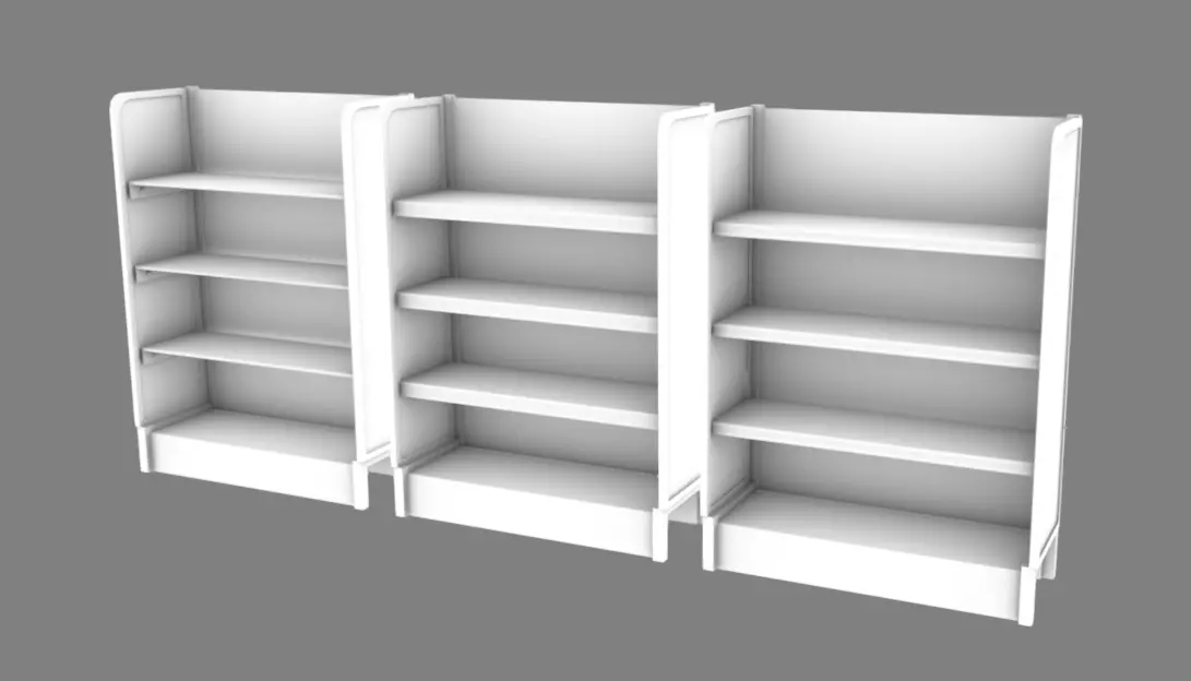 Supermarket Shelves Low-poly 3D model_12