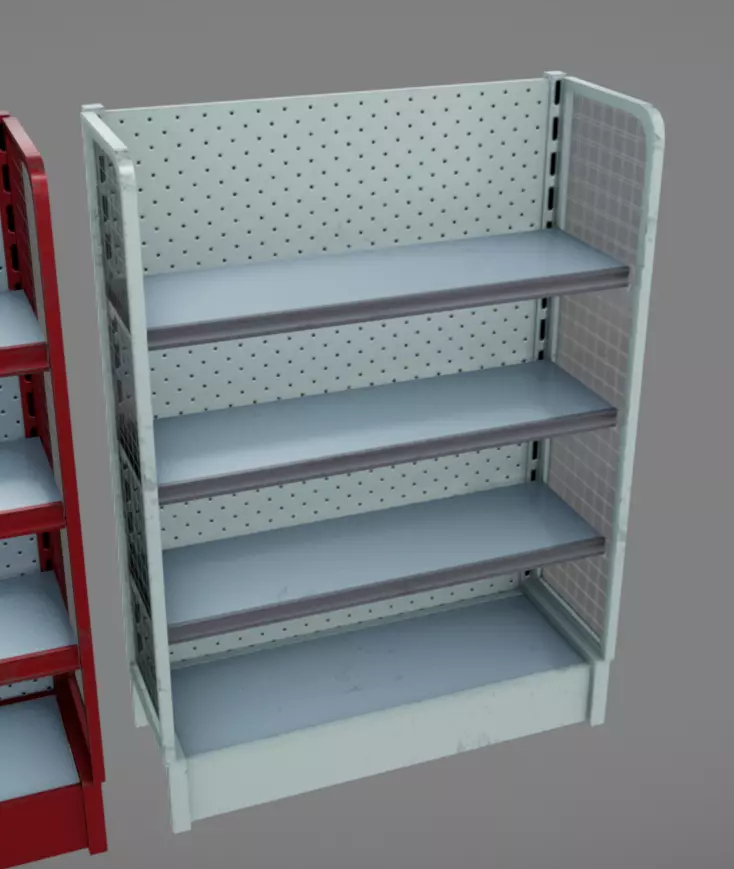 Supermarket Shelves Low-poly 3D model_3