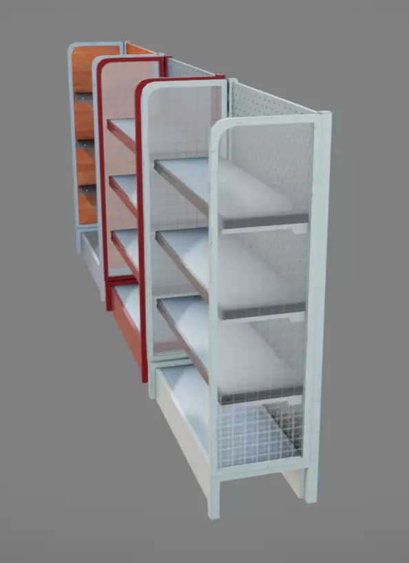 Supermarket Shelves Low-poly 3D model_4