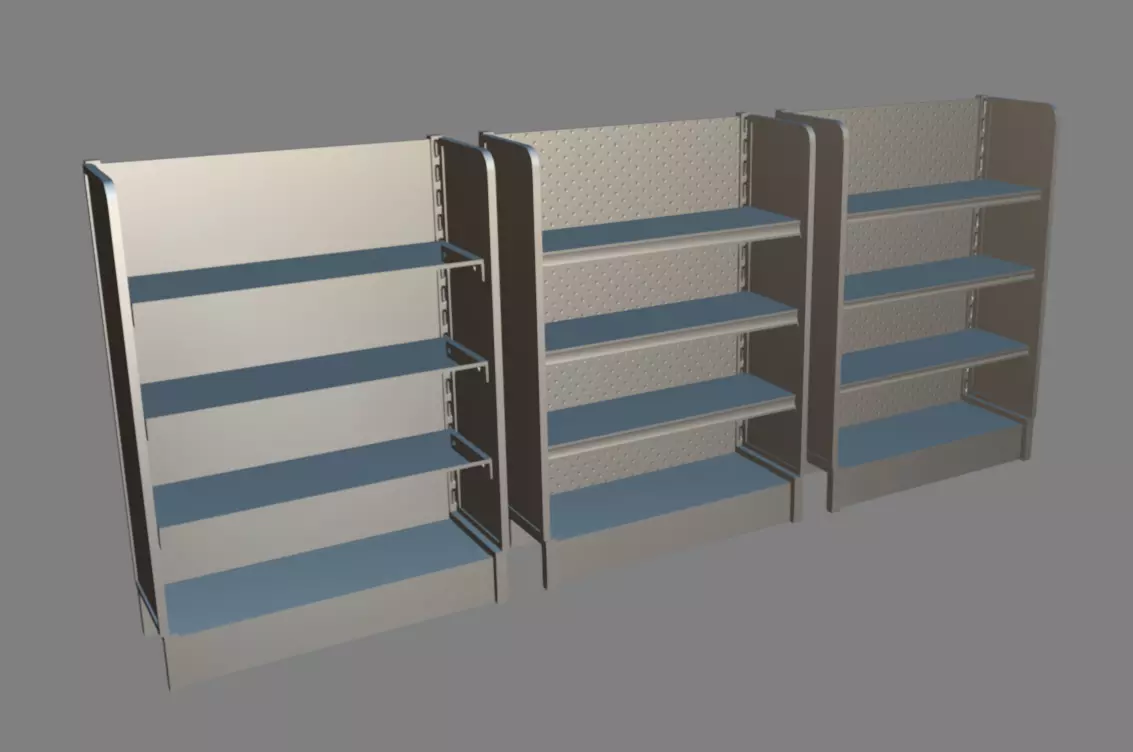 Supermarket Shelves Low-poly 3D model_13