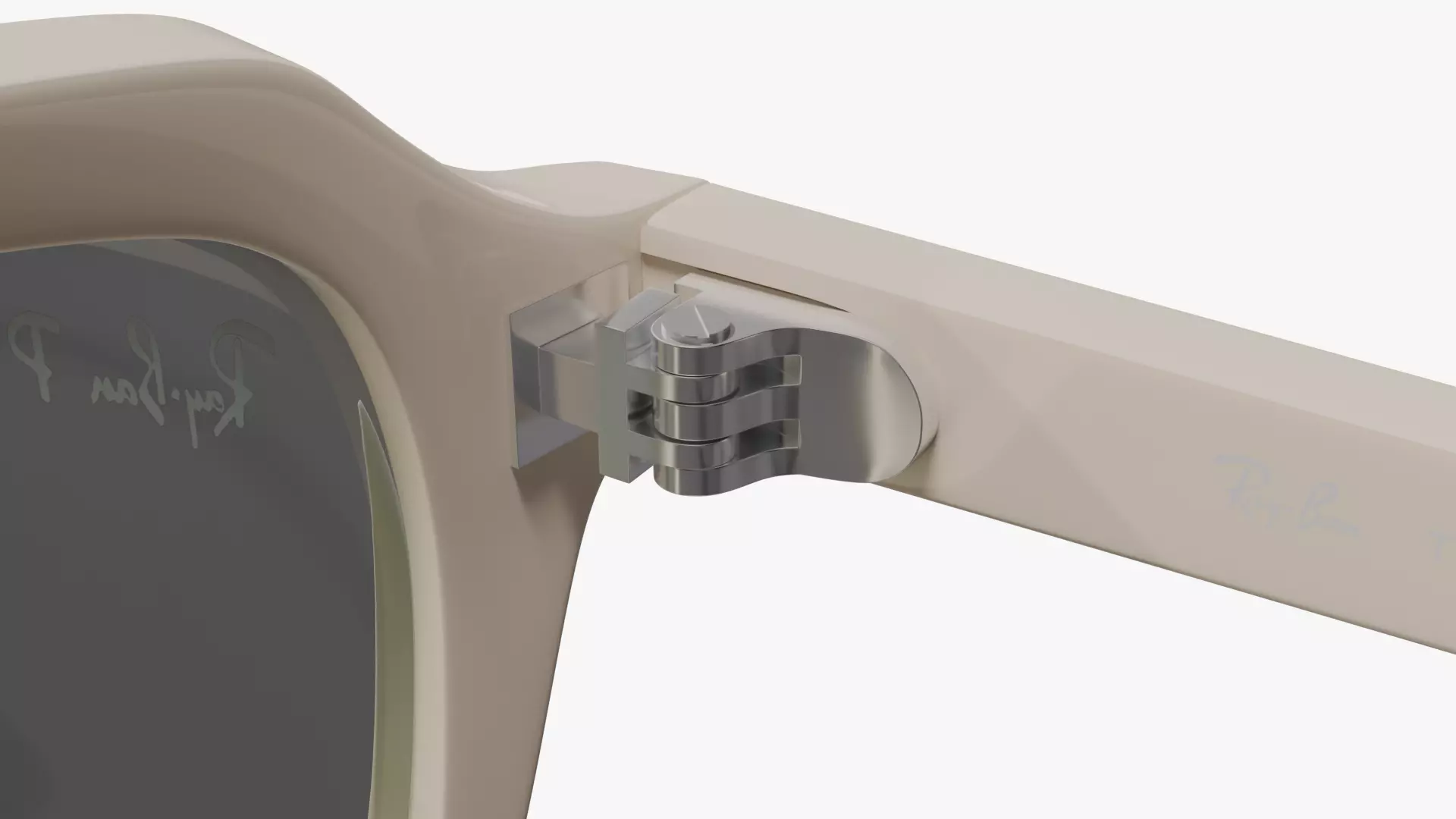 Ray Ban Zuri Bio Based Cream Sunglasses 3D Model PBR Low-poly 3D model_4