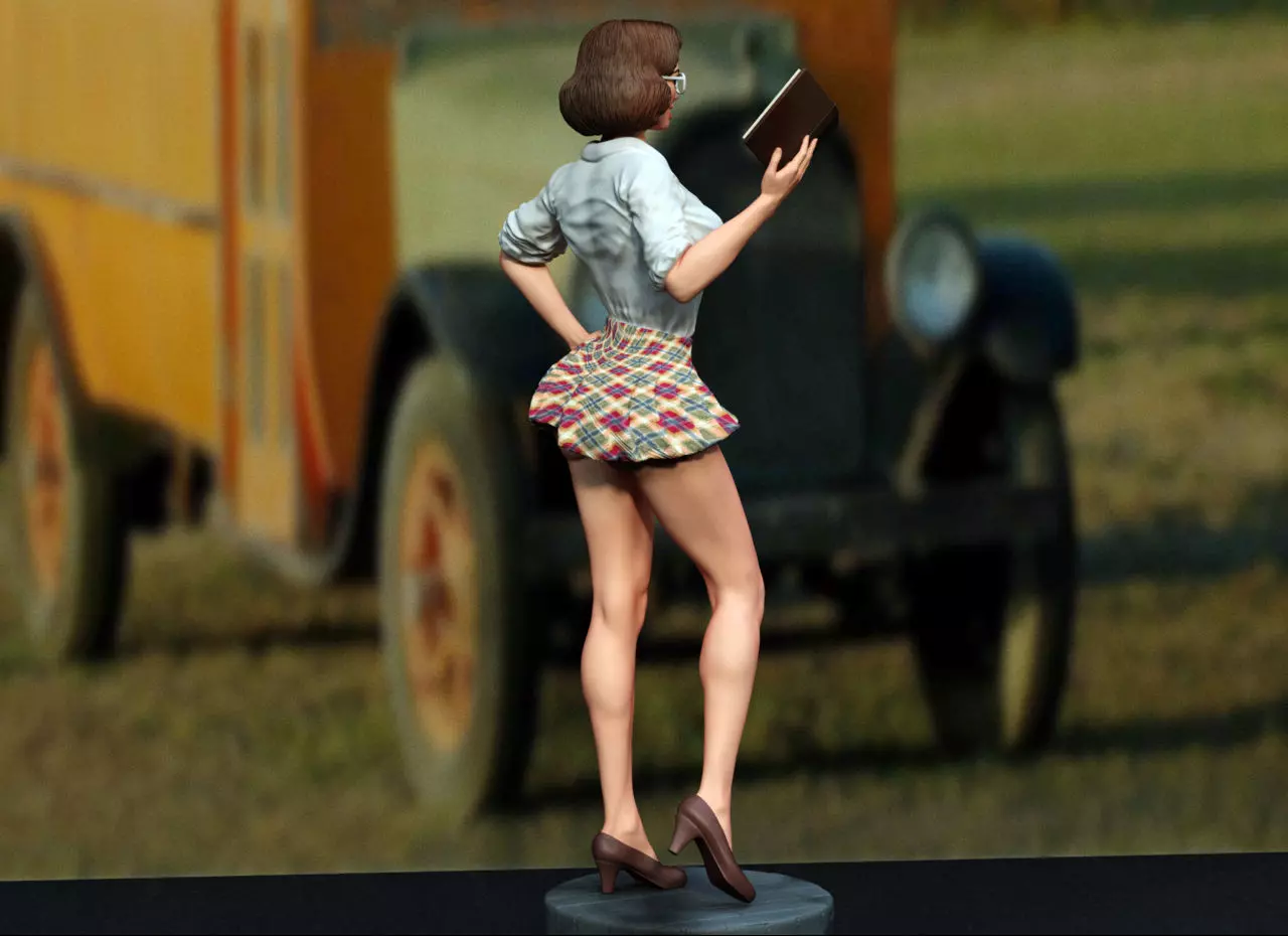 pin up teacher  3D print model_1