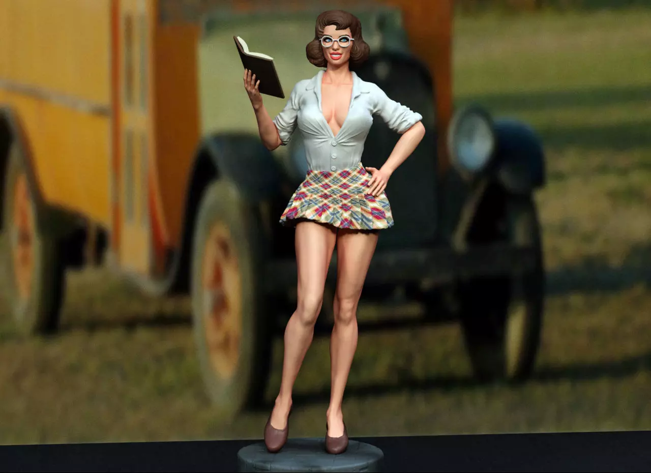 pin up teacher  3D print model_0