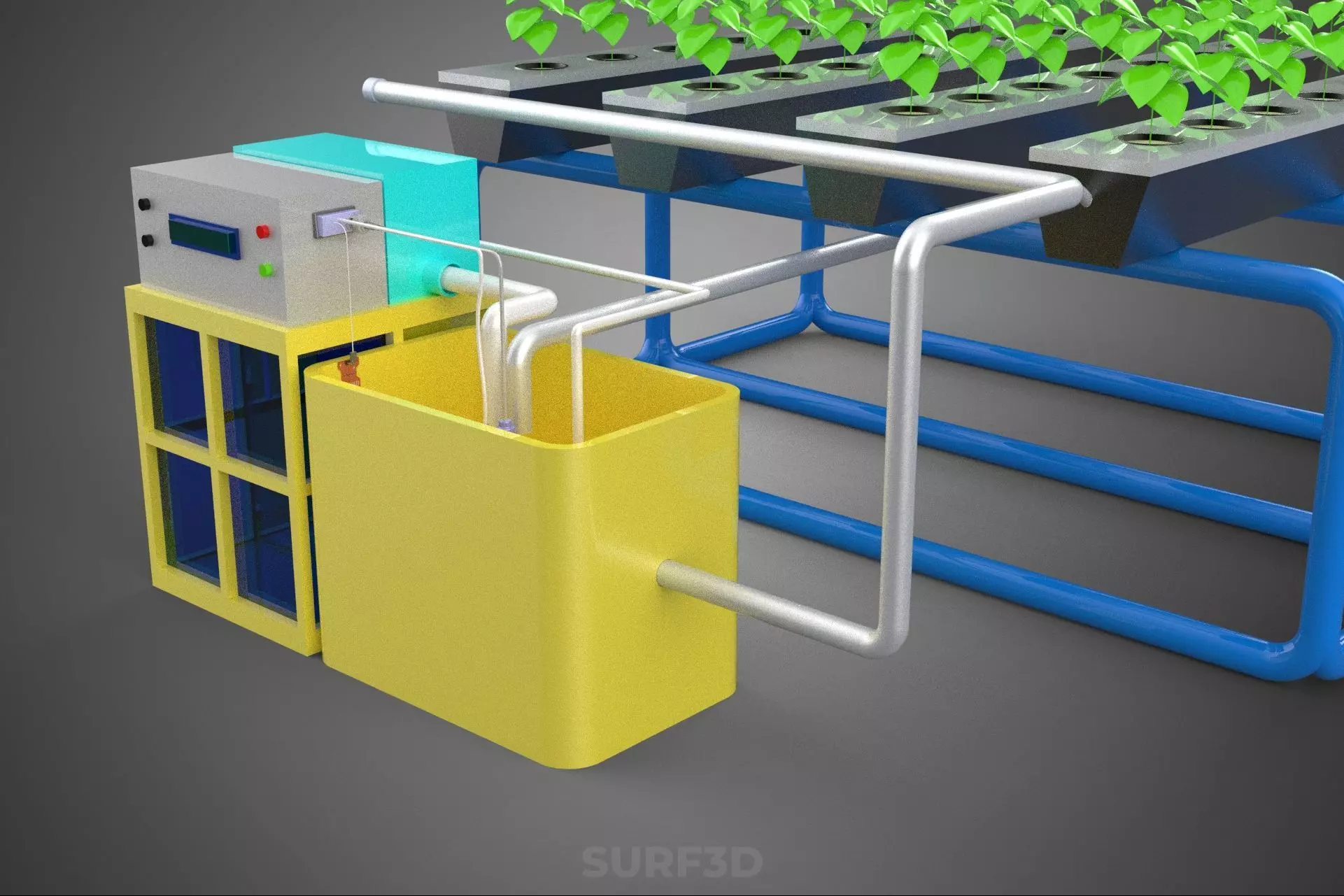 AUTO CONTROL MONITORING NUTRIENT PH NUTRITION HYDROPONIC PLANT 3D model_43