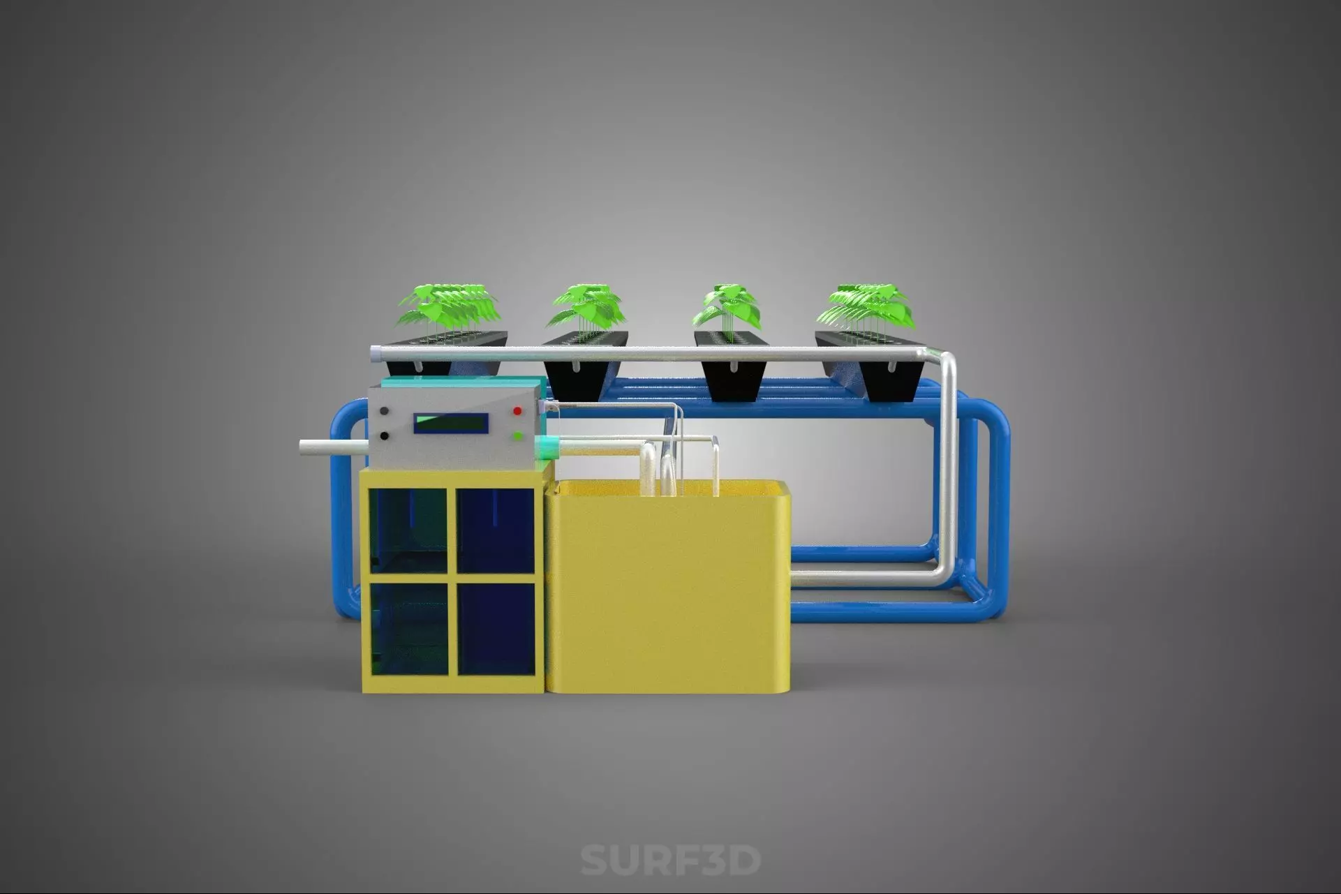AUTO CONTROL MONITORING NUTRIENT PH NUTRITION HYDROPONIC PLANT 3D model_9