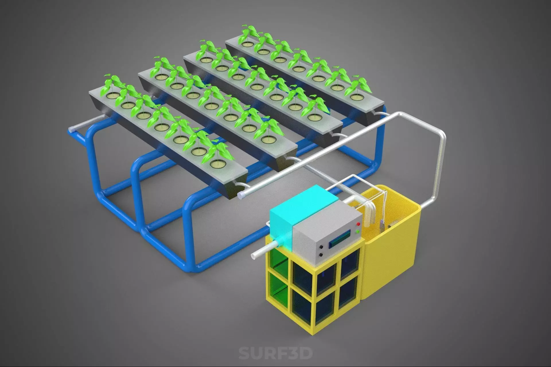AUTO CONTROL MONITORING NUTRIENT PH NUTRITION HYDROPONIC PLANT 3D model_8
