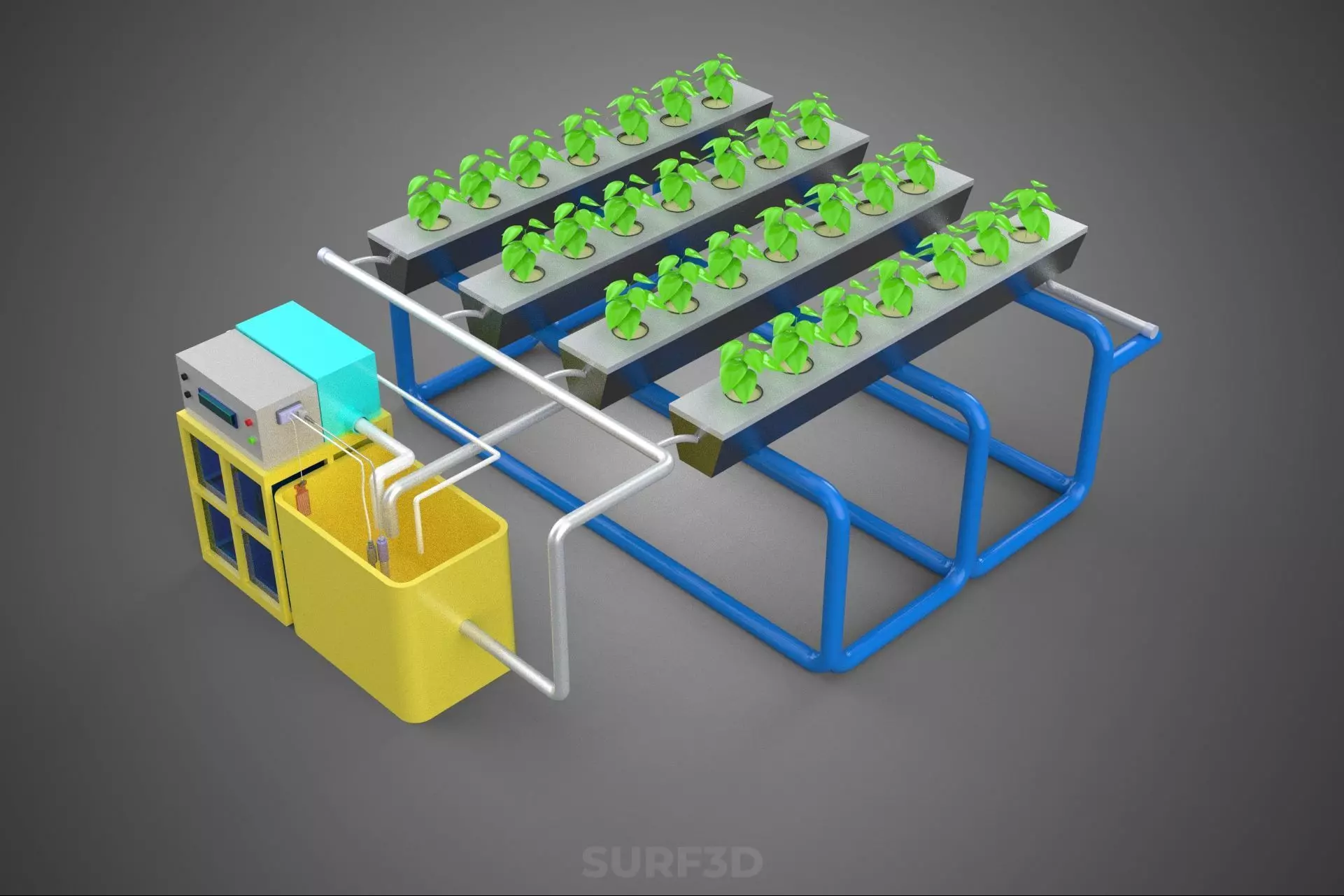 AUTO CONTROL MONITORING NUTRIENT PH NUTRITION HYDROPONIC PLANT 3D model_2