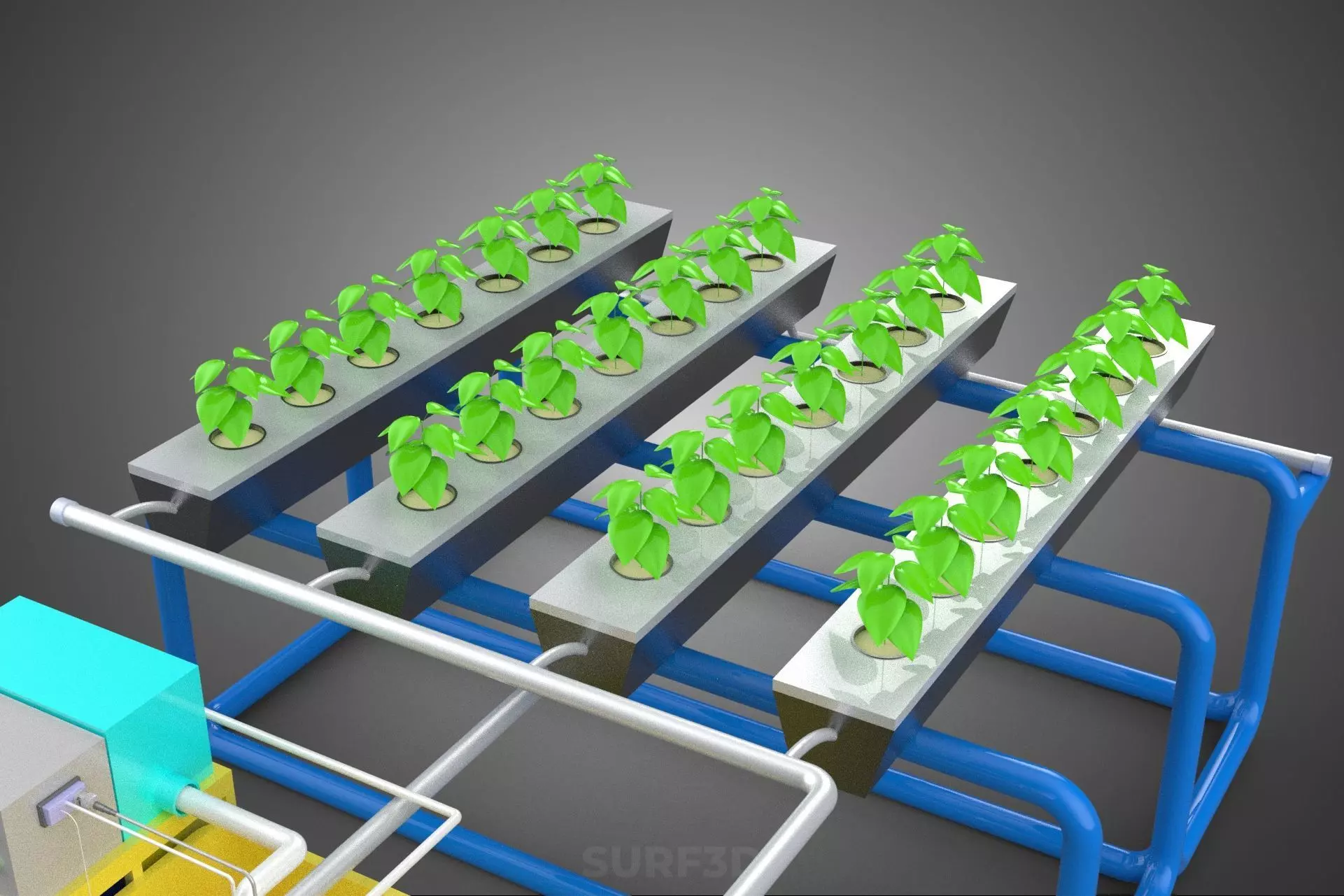 AUTO CONTROL MONITORING NUTRIENT PH NUTRITION HYDROPONIC PLANT 3D model_45