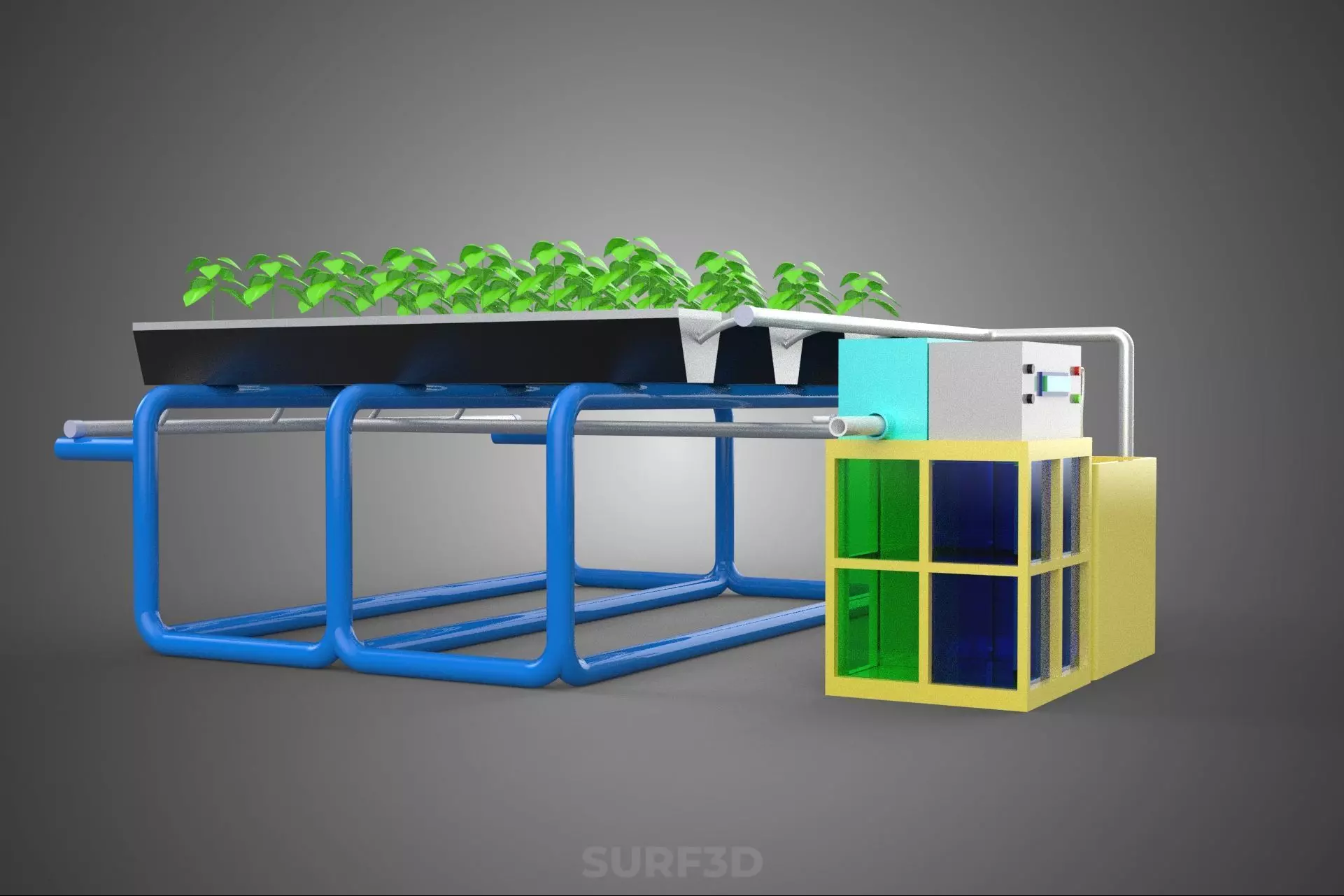 AUTO CONTROL MONITORING NUTRIENT PH NUTRITION HYDROPONIC PLANT 3D model_36