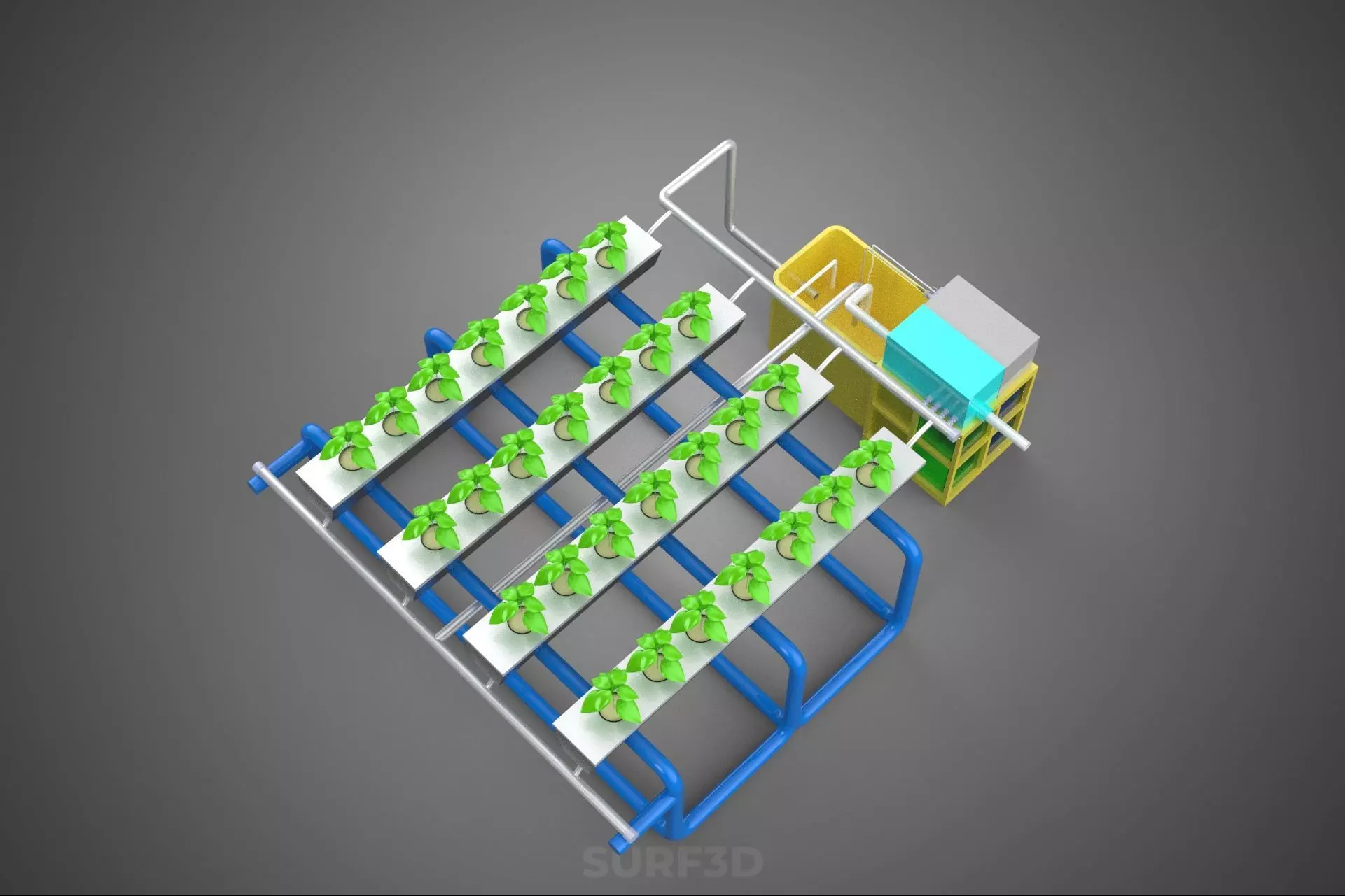 AUTO CONTROL MONITORING NUTRIENT PH NUTRITION HYDROPONIC PLANT 3D model_31