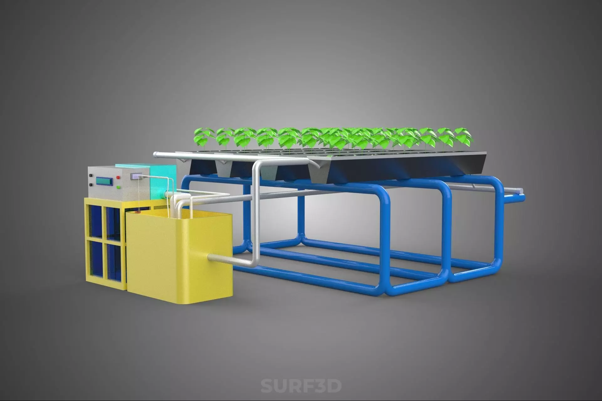 AUTO CONTROL MONITORING NUTRIENT PH NUTRITION HYDROPONIC PLANT 3D model_10