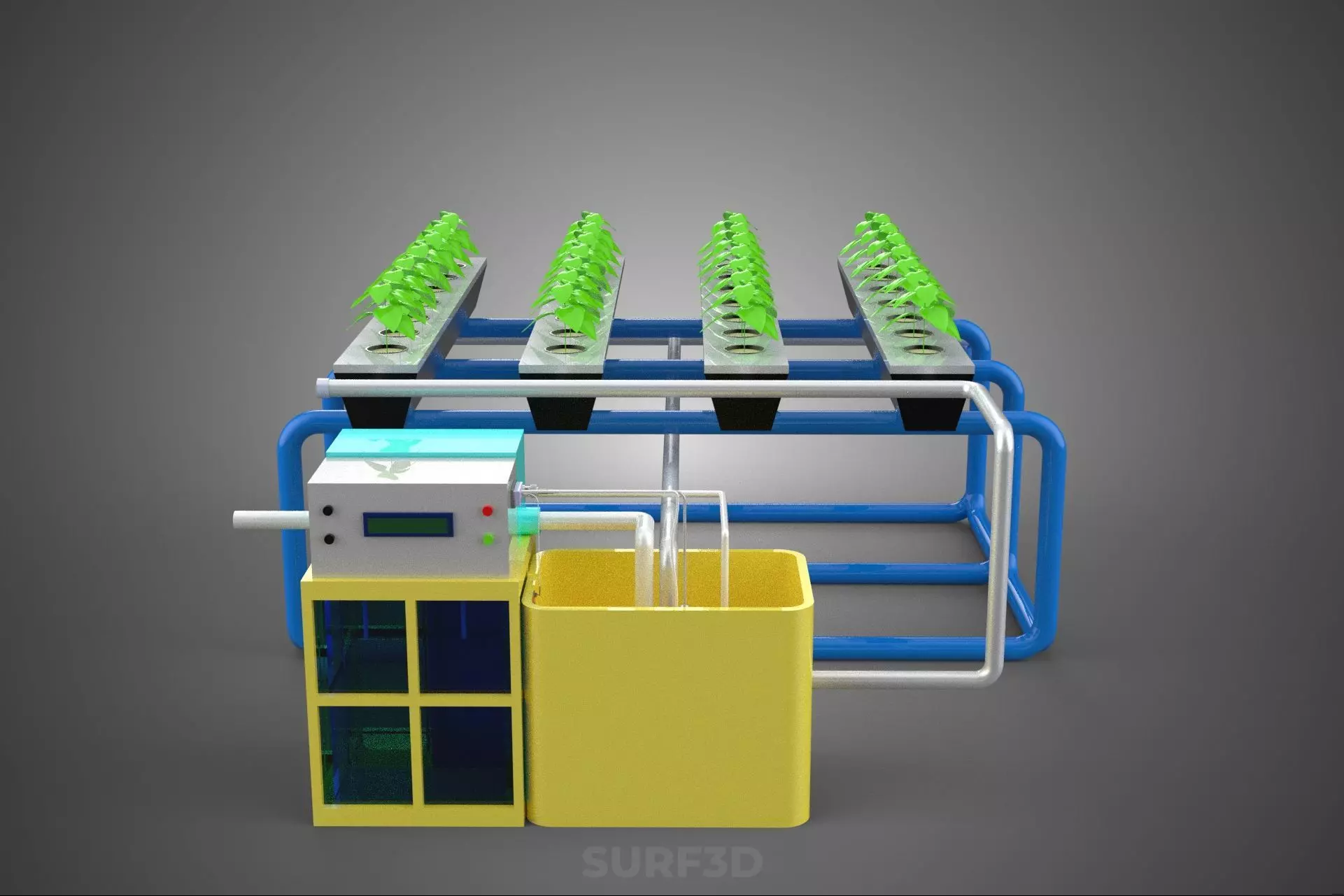 AUTO CONTROL MONITORING NUTRIENT PH NUTRITION HYDROPONIC PLANT 3D model_40