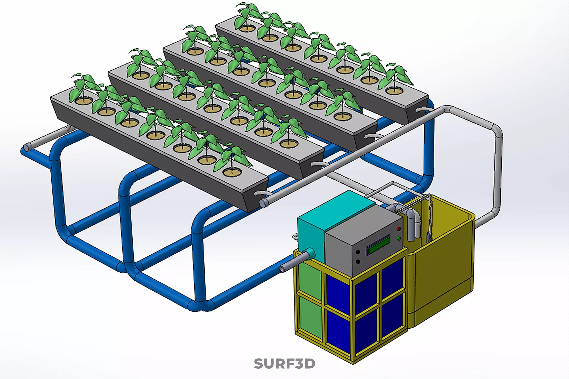 AUTO CONTROL MONITORING NUTRIENT PH NUTRITION HYDROPONIC PLANT 3D model_51