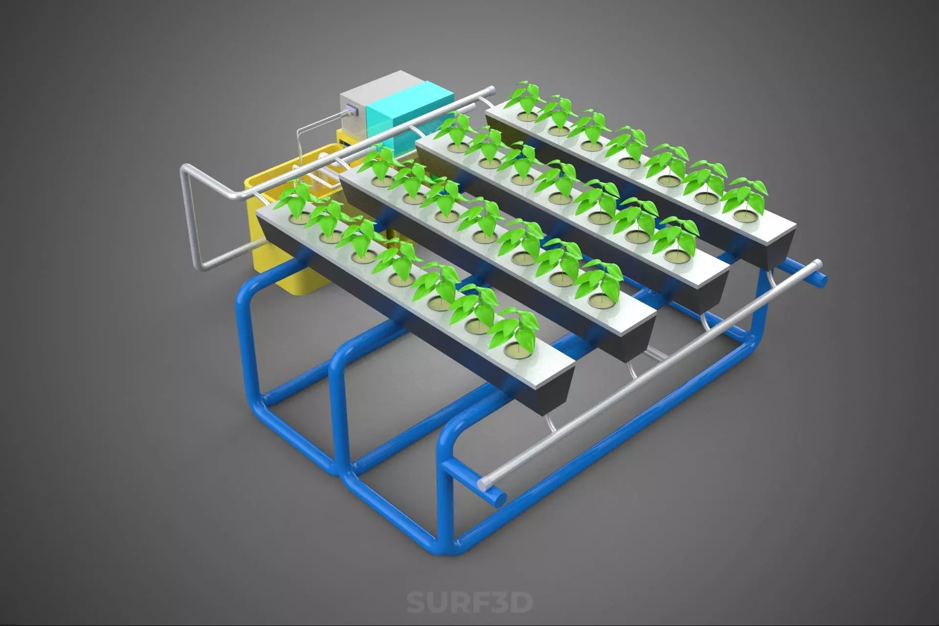 AUTO CONTROL MONITORING NUTRIENT PH NUTRITION HYDROPONIC PLANT 3D model_4