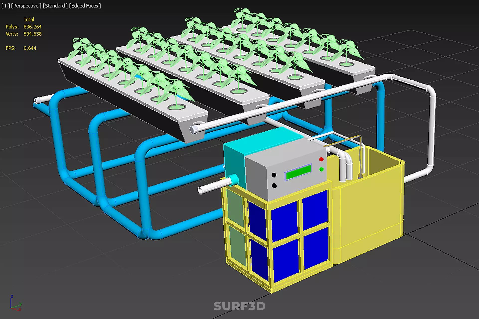 AUTO CONTROL MONITORING NUTRIENT PH NUTRITION HYDROPONIC PLANT 3D model_49