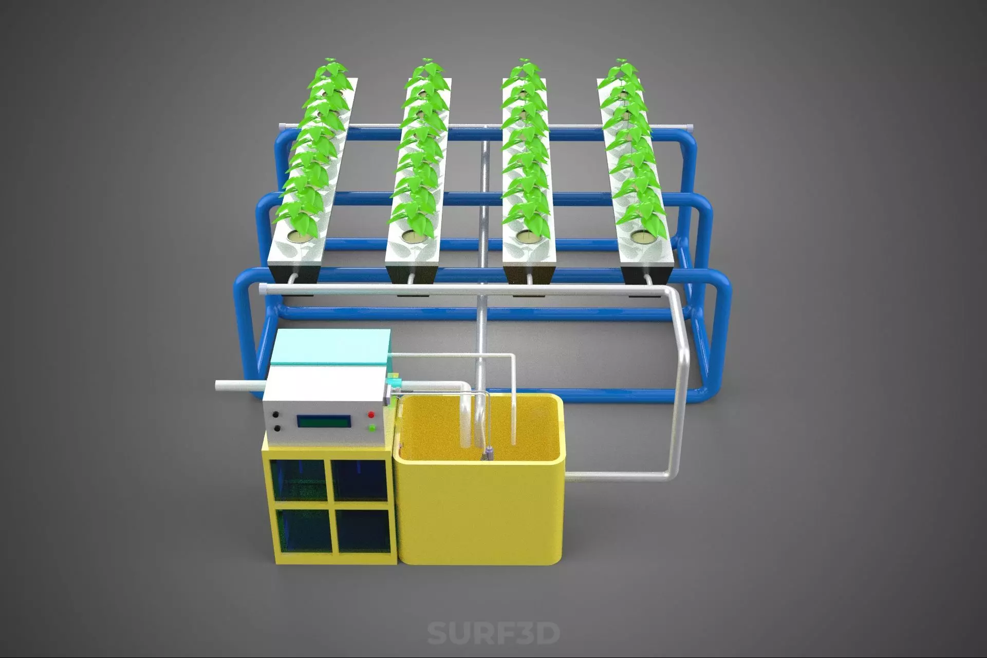 AUTO CONTROL MONITORING NUTRIENT PH NUTRITION HYDROPONIC PLANT 3D model_1