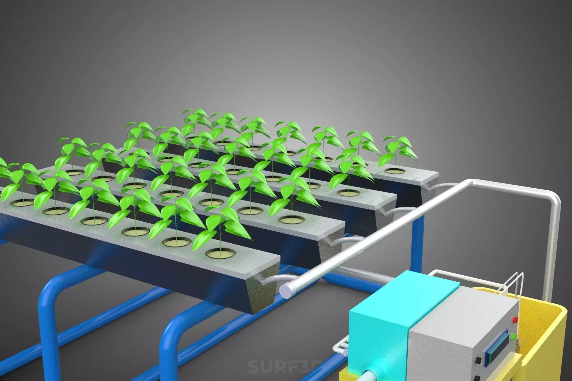 AUTO CONTROL MONITORING NUTRIENT PH NUTRITION HYDROPONIC PLANT 3D model_46