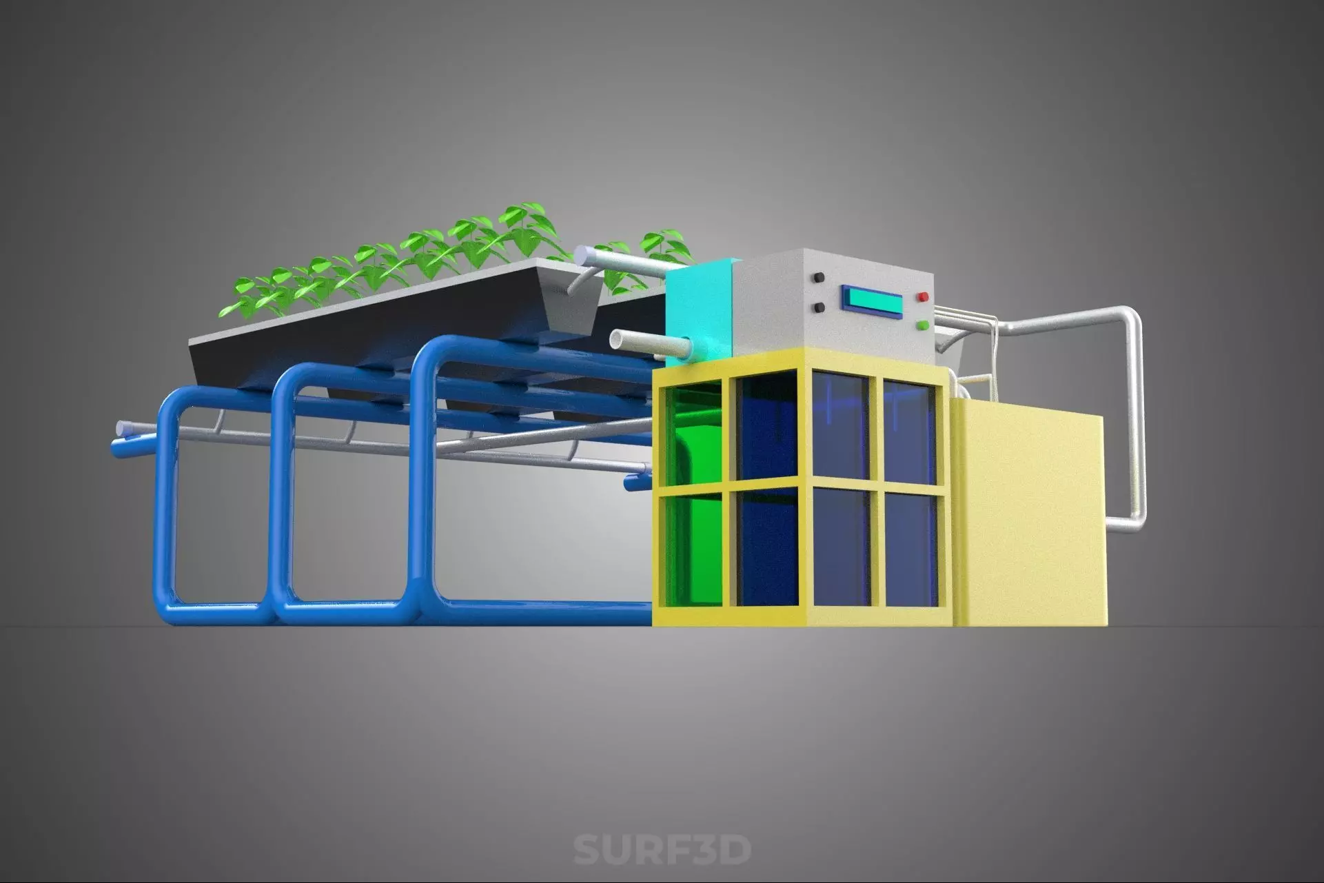 AUTO CONTROL MONITORING NUTRIENT PH NUTRITION HYDROPONIC PLANT 3D model_24