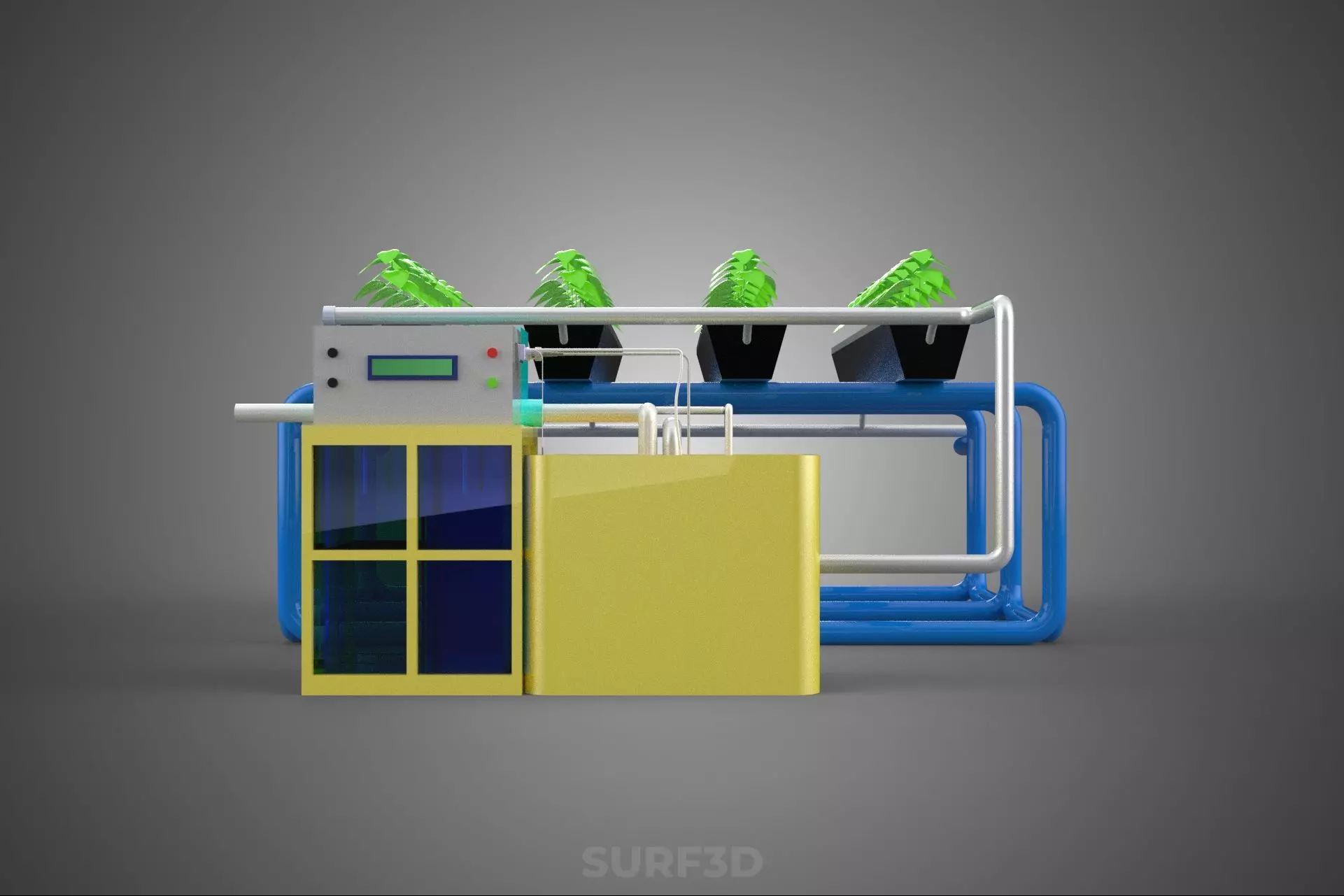 AUTO CONTROL MONITORING NUTRIENT PH NUTRITION HYDROPONIC PLANT 3D model_39