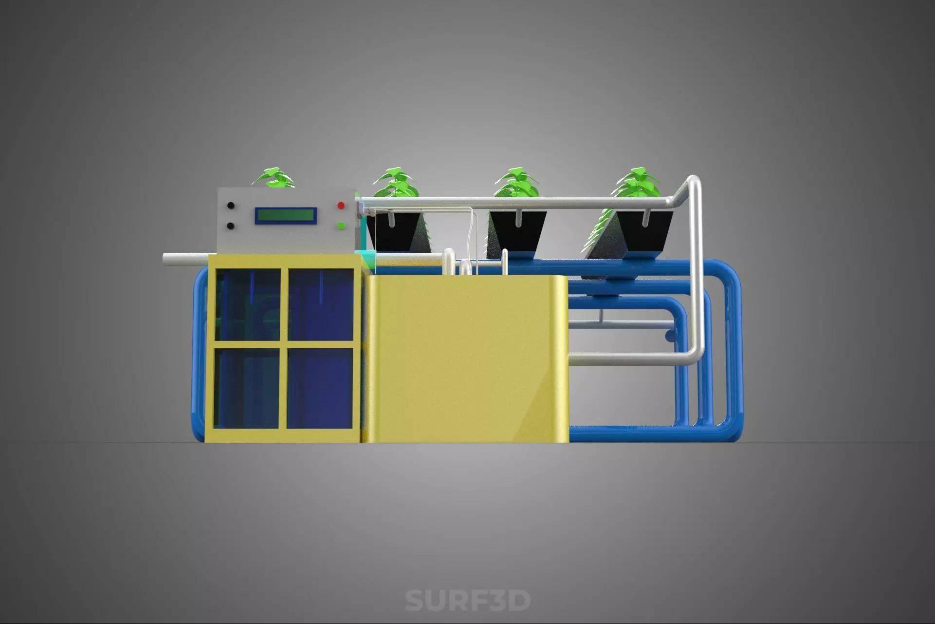 AUTO CONTROL MONITORING NUTRIENT PH NUTRITION HYDROPONIC PLANT 3D model_17