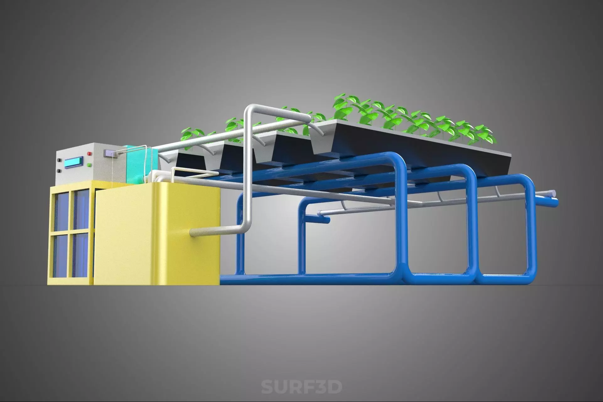 AUTO CONTROL MONITORING NUTRIENT PH NUTRITION HYDROPONIC PLANT 3D model_18