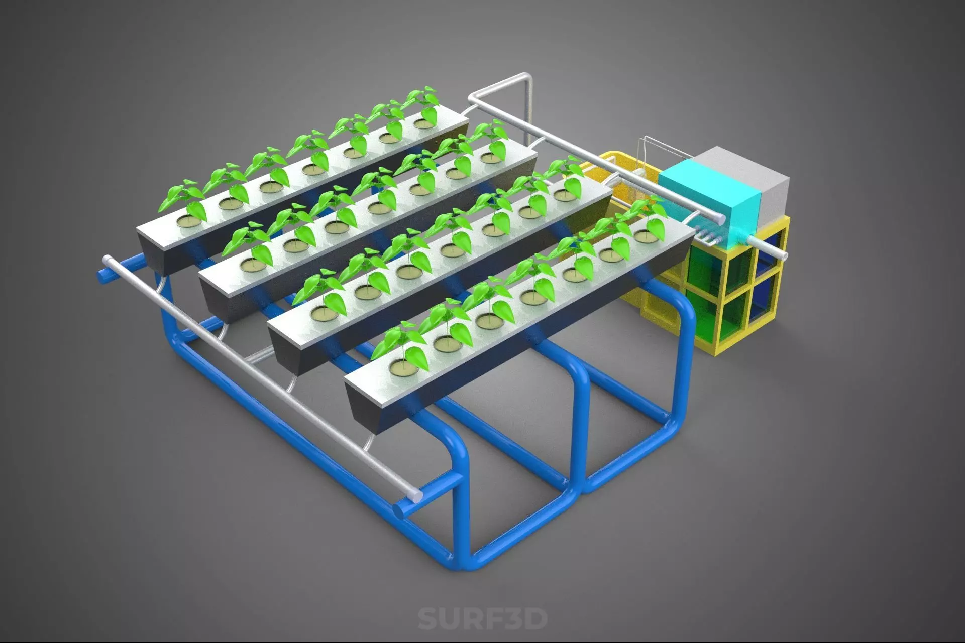 AUTO CONTROL MONITORING NUTRIENT PH NUTRITION HYDROPONIC PLANT 3D model_6