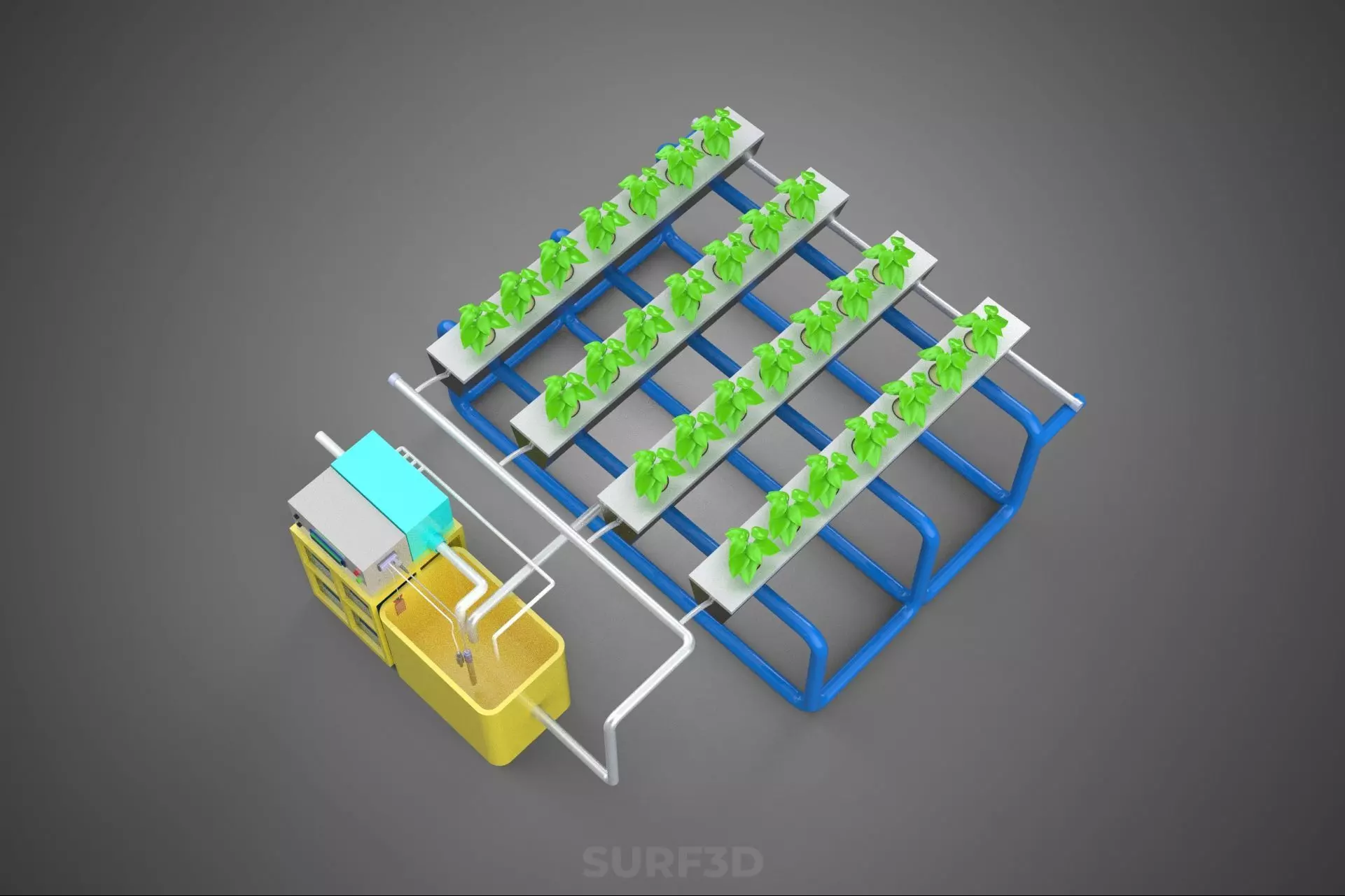 AUTO CONTROL MONITORING NUTRIENT PH NUTRITION HYDROPONIC PLANT 3D model_27
