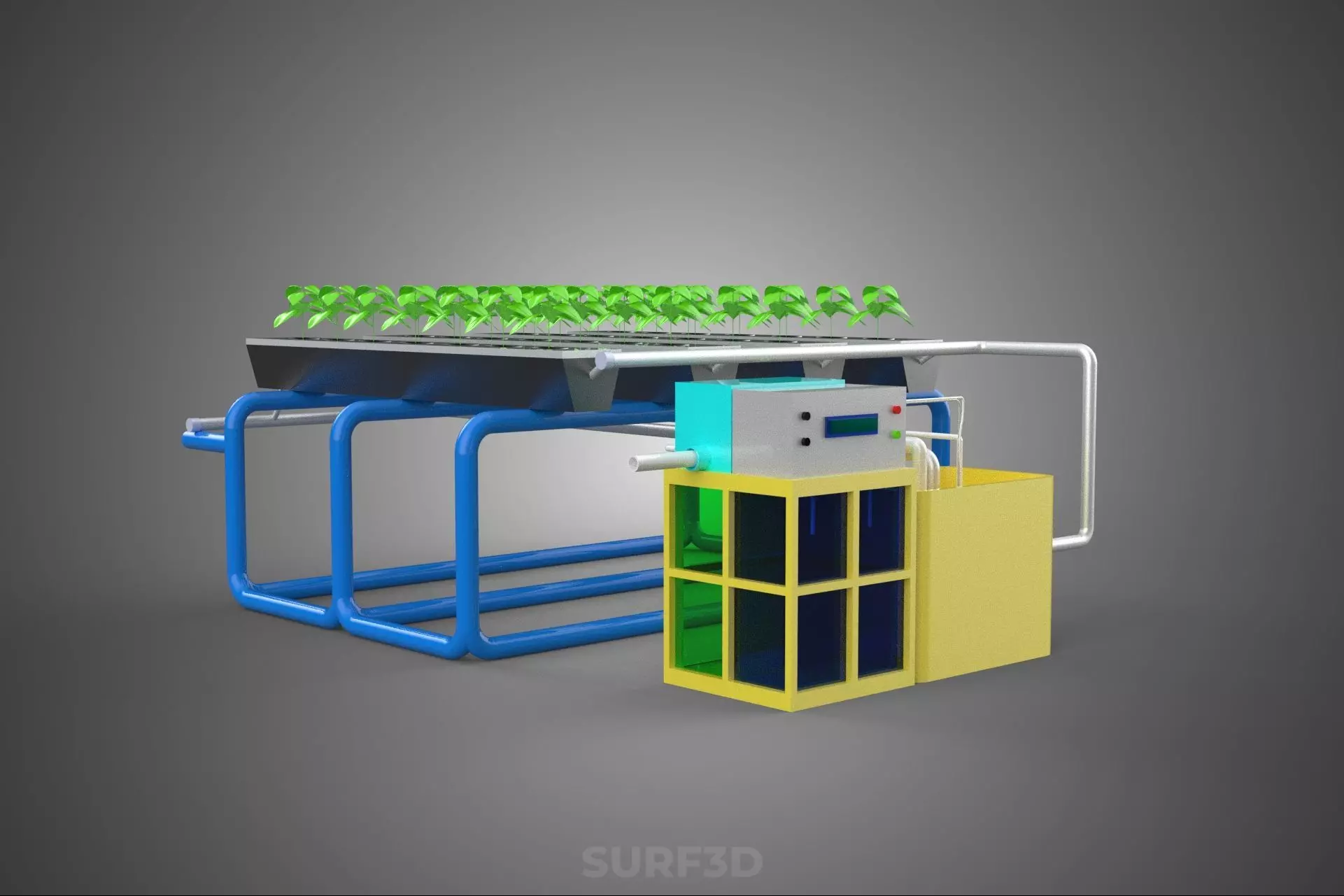 AUTO CONTROL MONITORING NUTRIENT PH NUTRITION HYDROPONIC PLANT 3D model_16