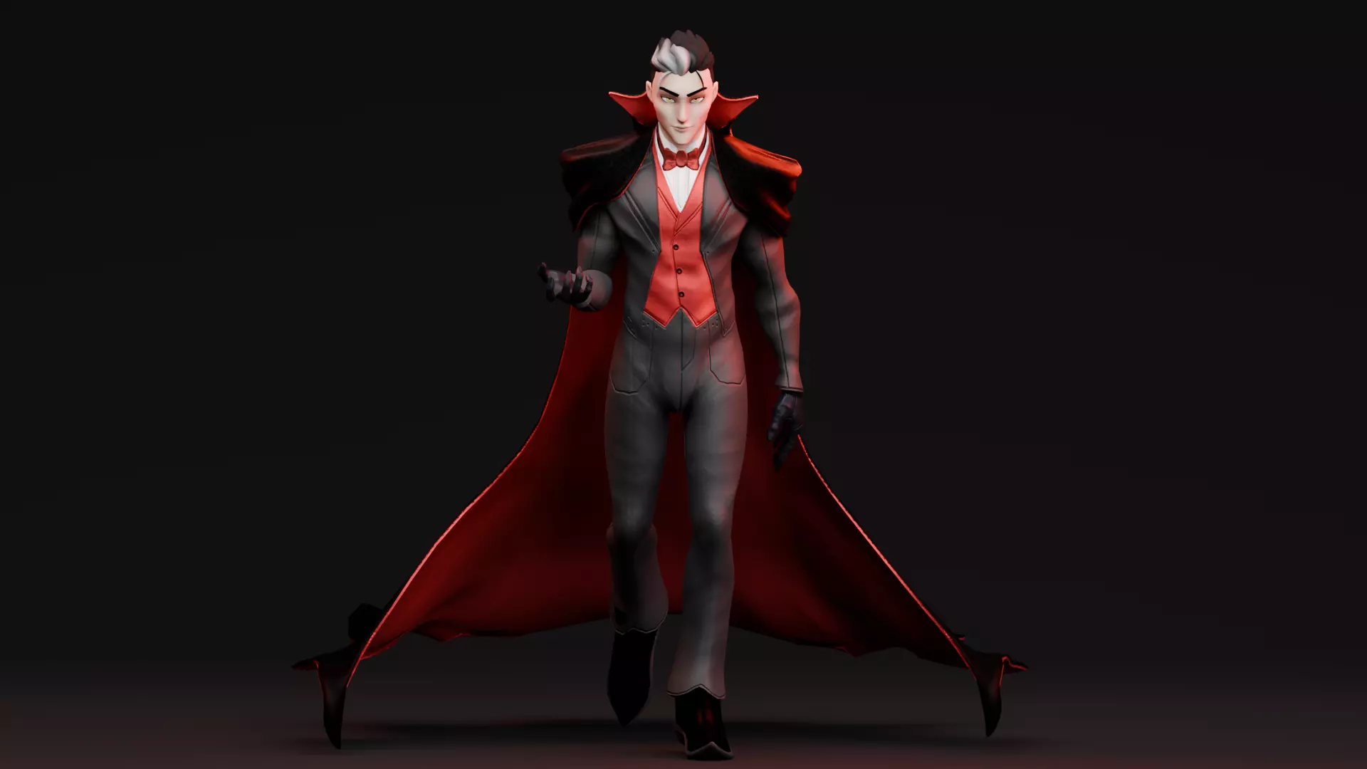 Halloween Characters - Vampire  Low-poly 3D model_0