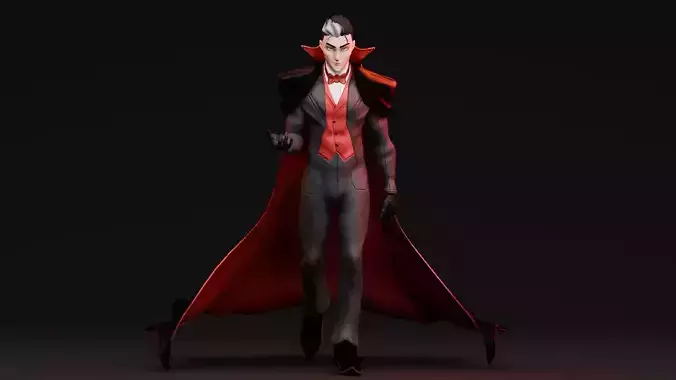 Halloween Characters - Vampire  Low-poly 3D model