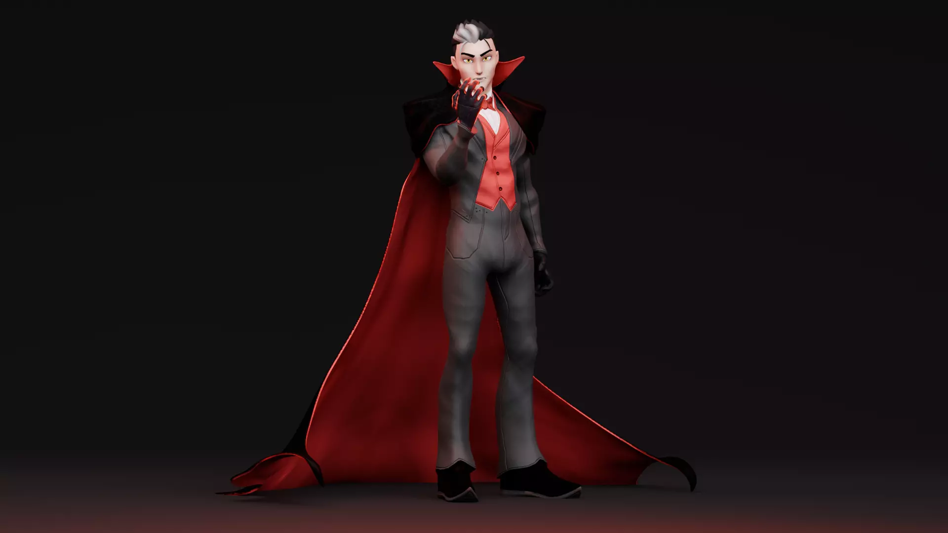 Halloween Characters - Vampire  Low-poly 3D model_1