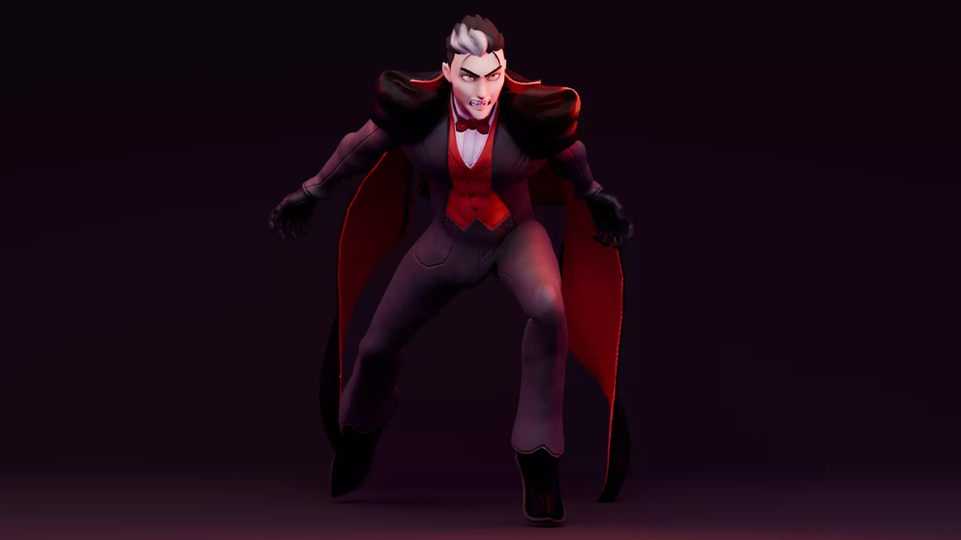 Halloween Characters - Vampire  Low-poly 3D model_4