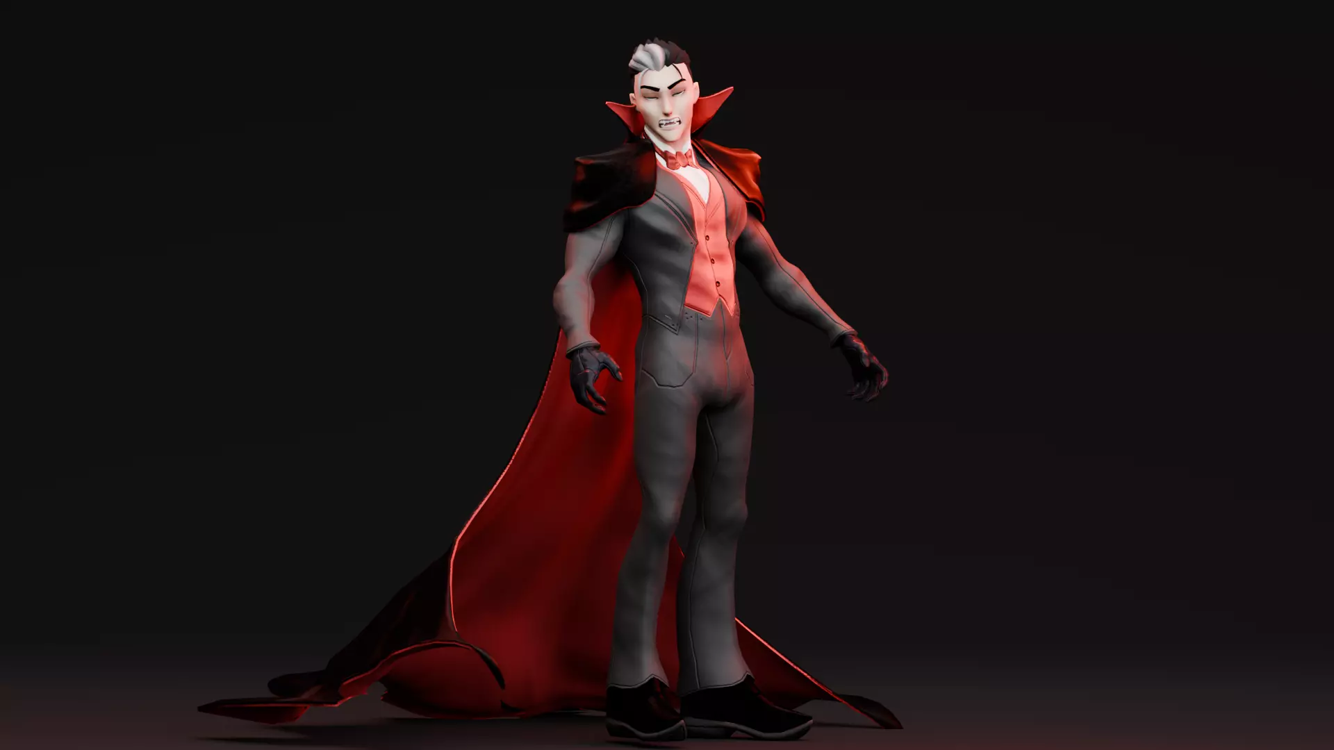Halloween Characters - Vampire  Low-poly 3D model_6