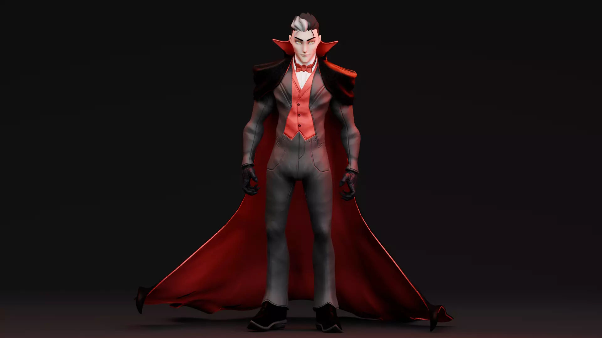 Halloween Characters - Vampire  Low-poly 3D model_7