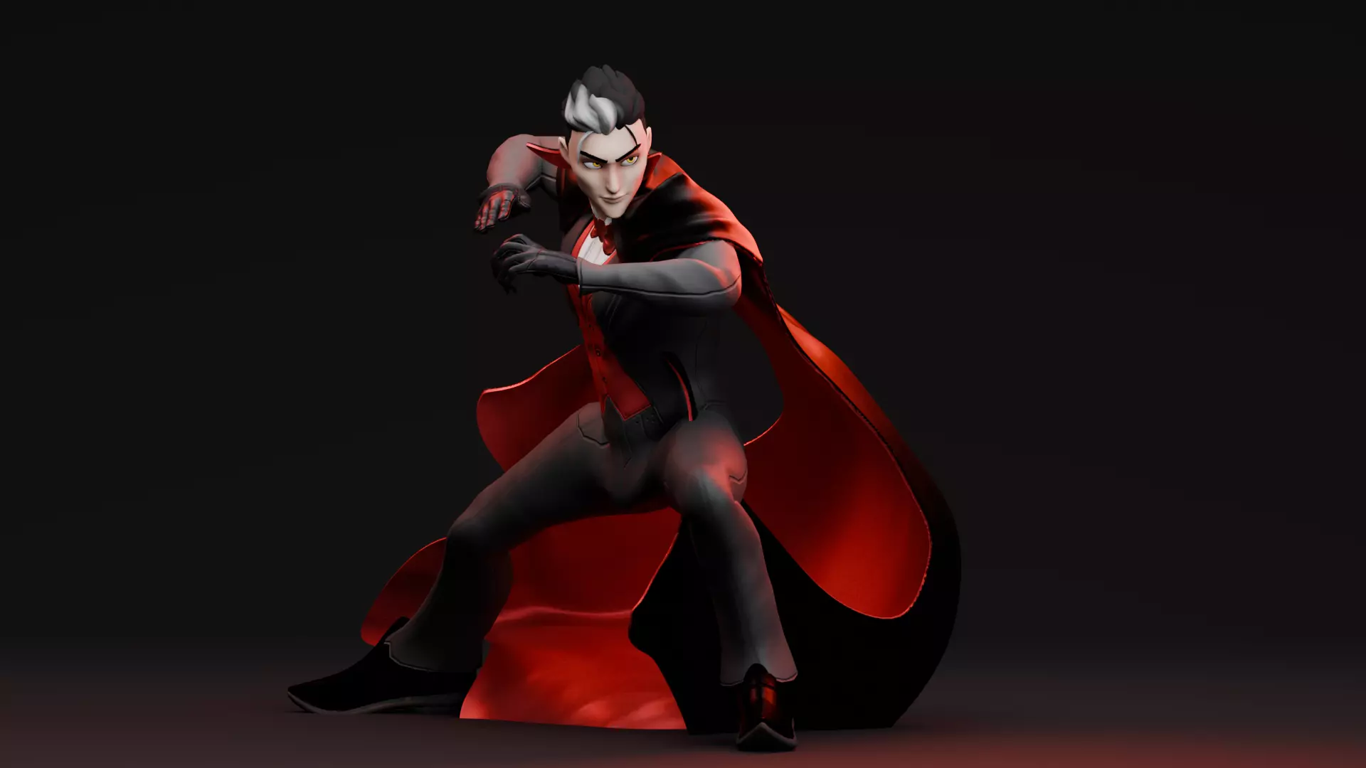 Halloween Characters - Vampire  Low-poly 3D model_9