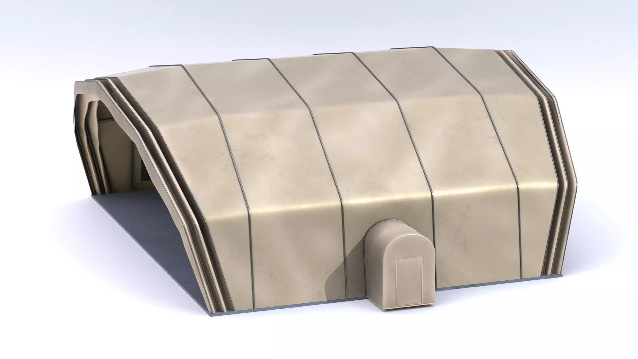 Military Airplane Hangar with Stealth Fighter 3D model_21