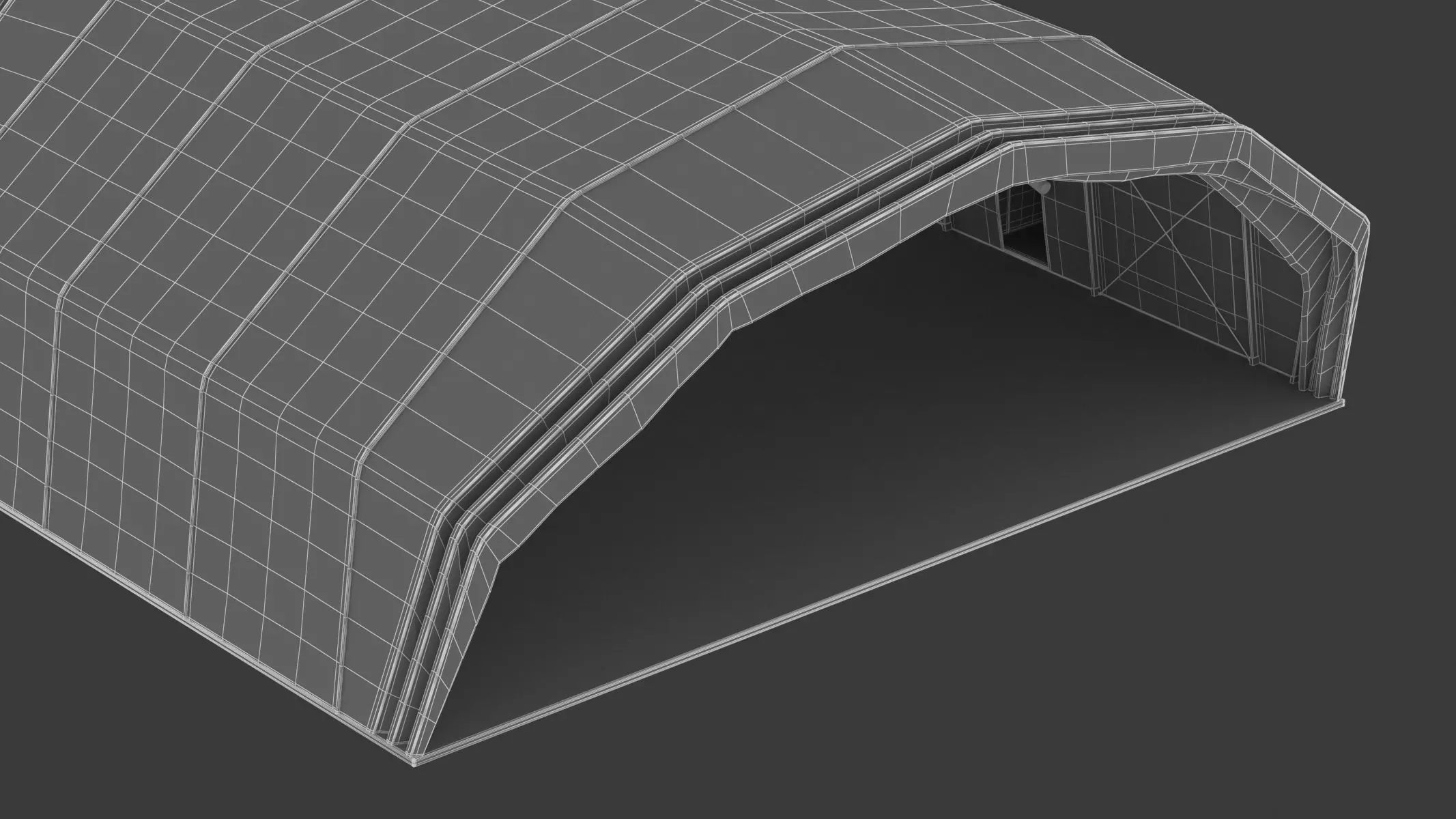 Military Airplane Hangar with Stealth Fighter 3D model_32