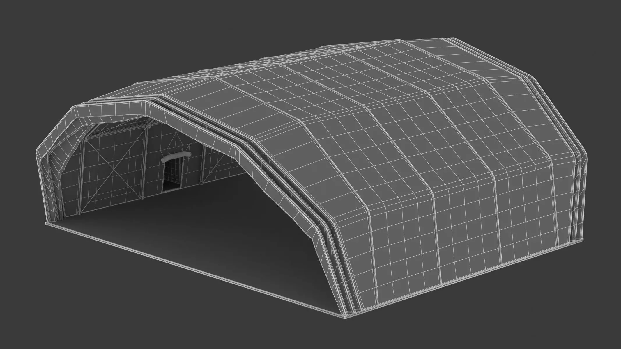 Military Airplane Hangar with Stealth Fighter 3D model_31