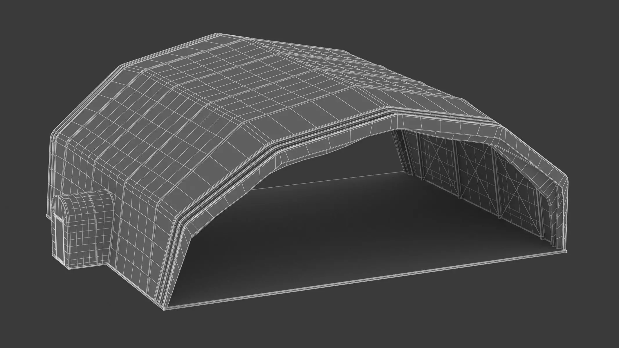 Military Airplane Hangar with Stealth Fighter 3D model_16