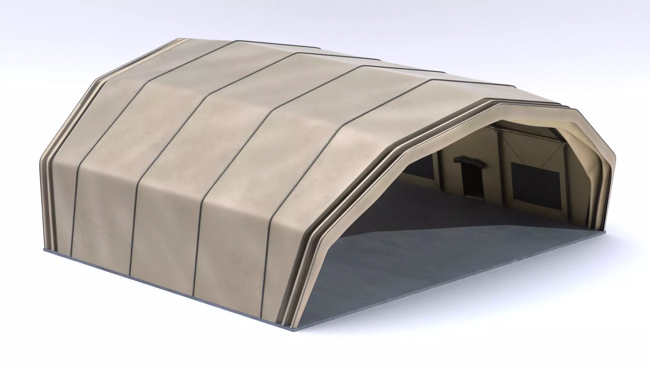Military Airplane Hangar with Stealth Fighter 3D model_19