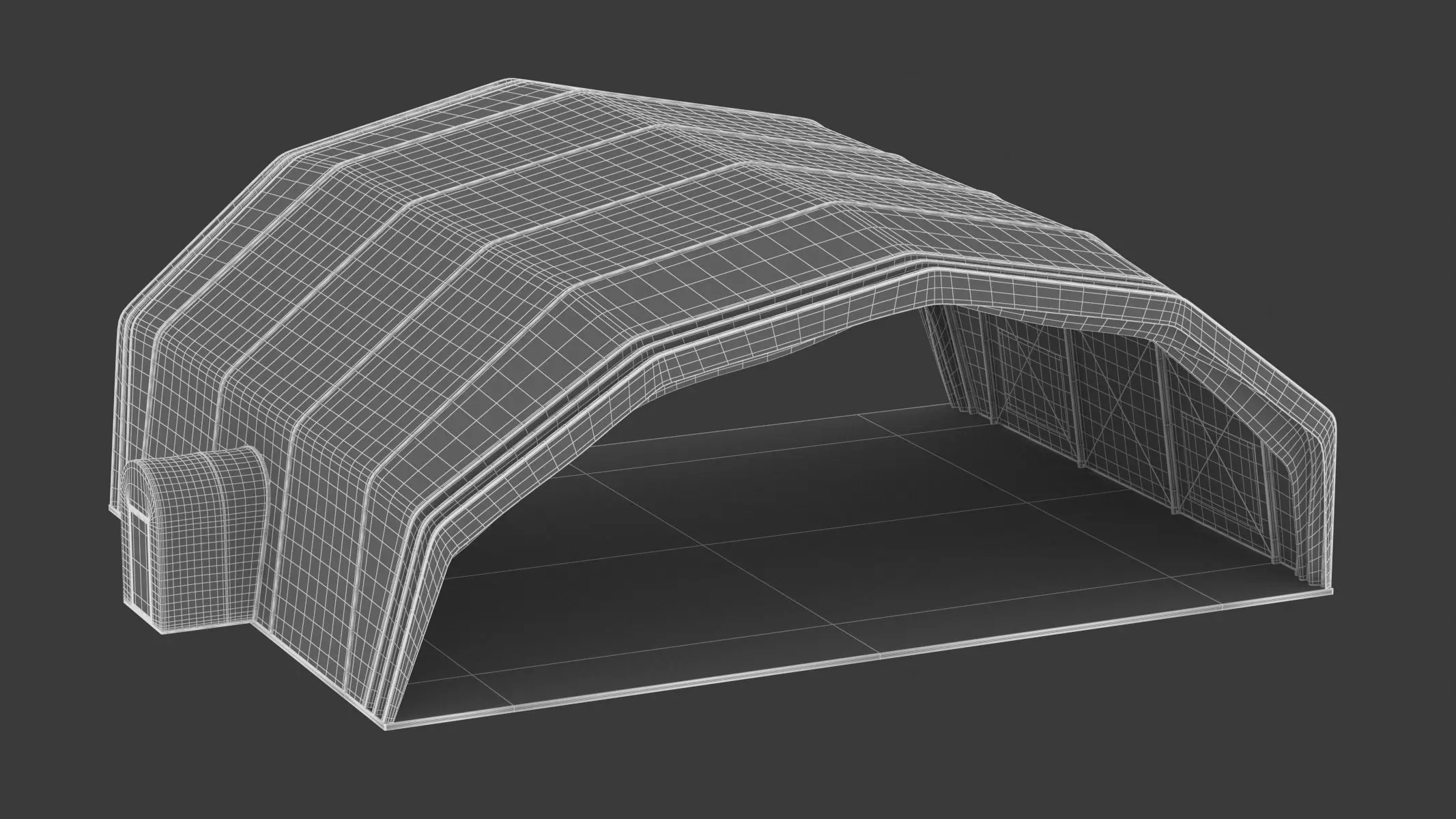 Military Airplane Hangar with Stealth Fighter 3D model_17