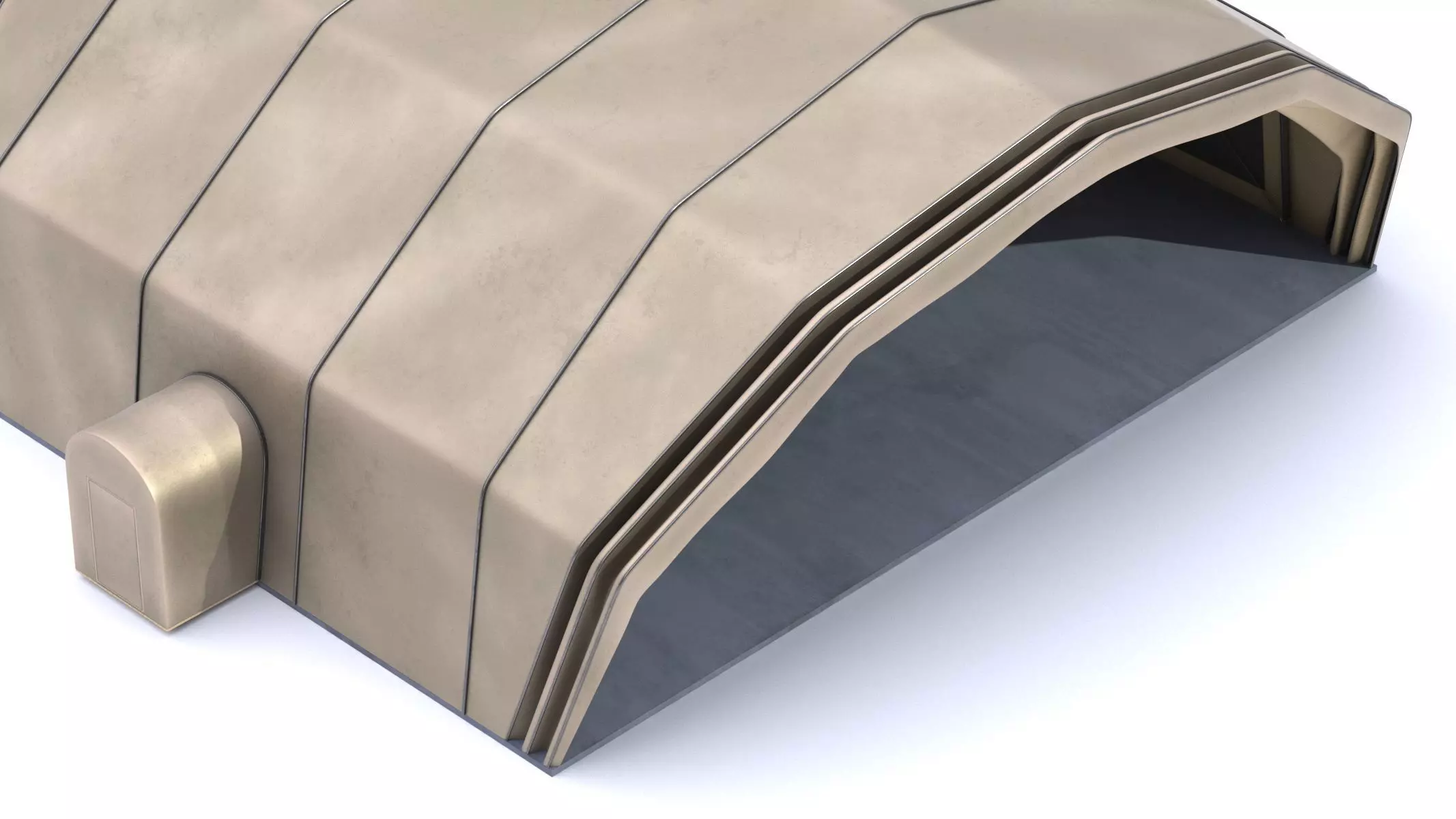 Military Airplane Hangar with Stealth Fighter 3D model_23