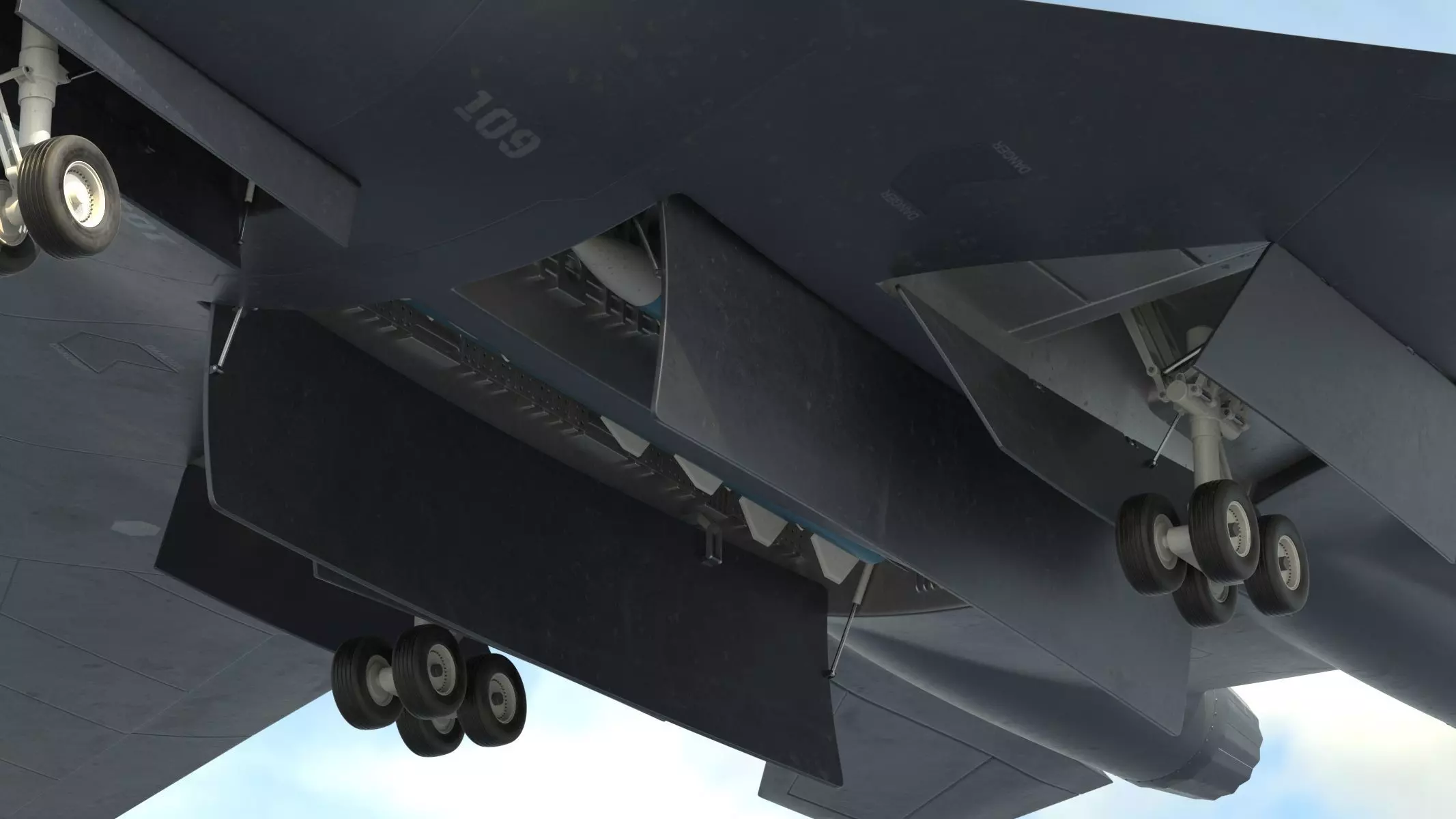 Military Airplane Hangar with Stealth Fighter 3D model_59