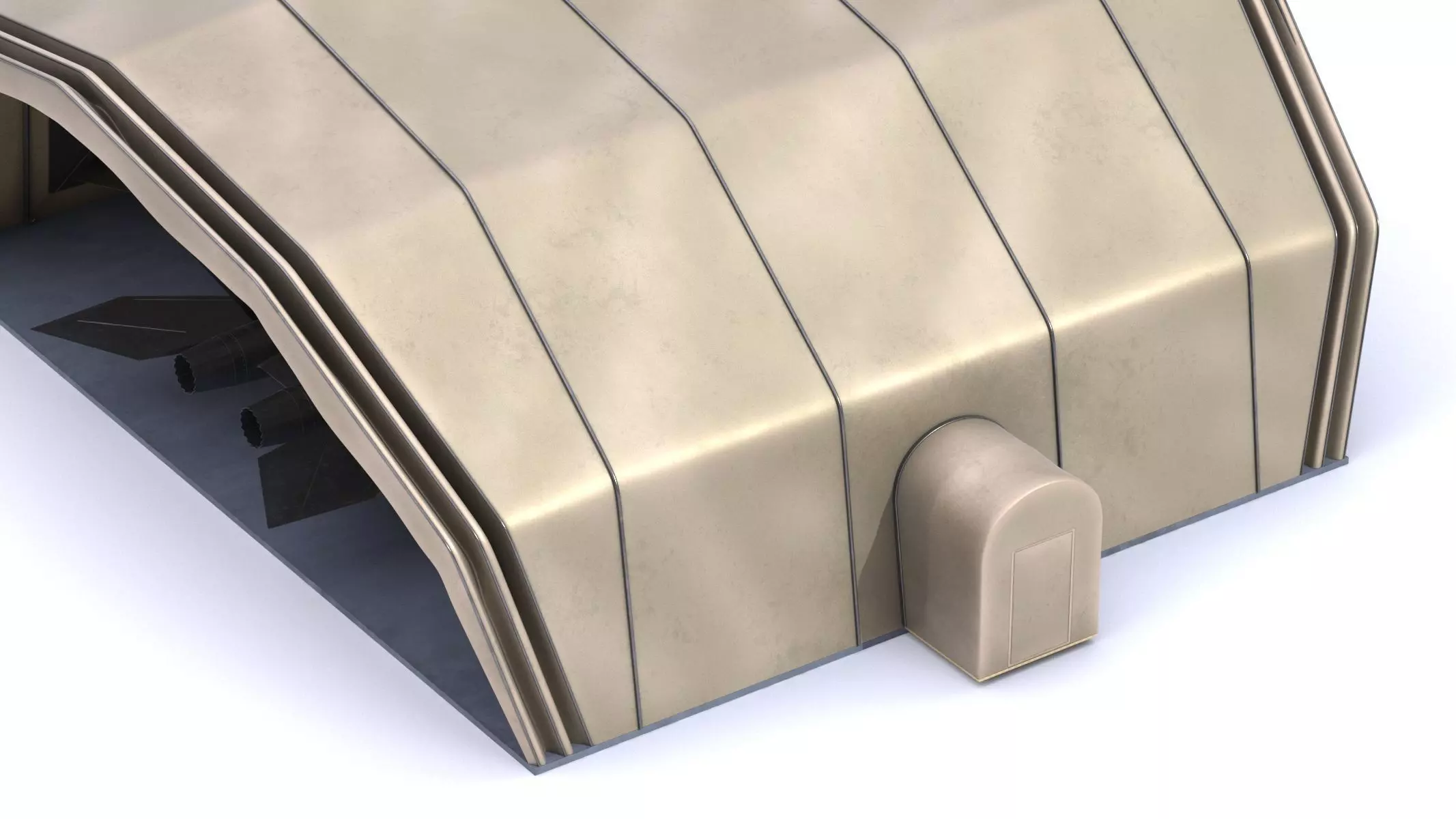 Military Airplane Hangar with Stealth Fighter 3D model_9