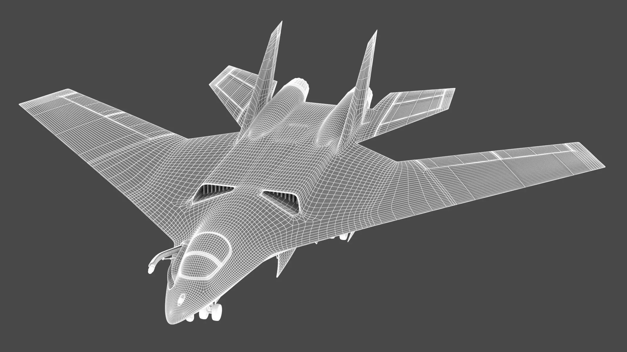 Military Airplane Hangar with Stealth Fighter 3D model_36