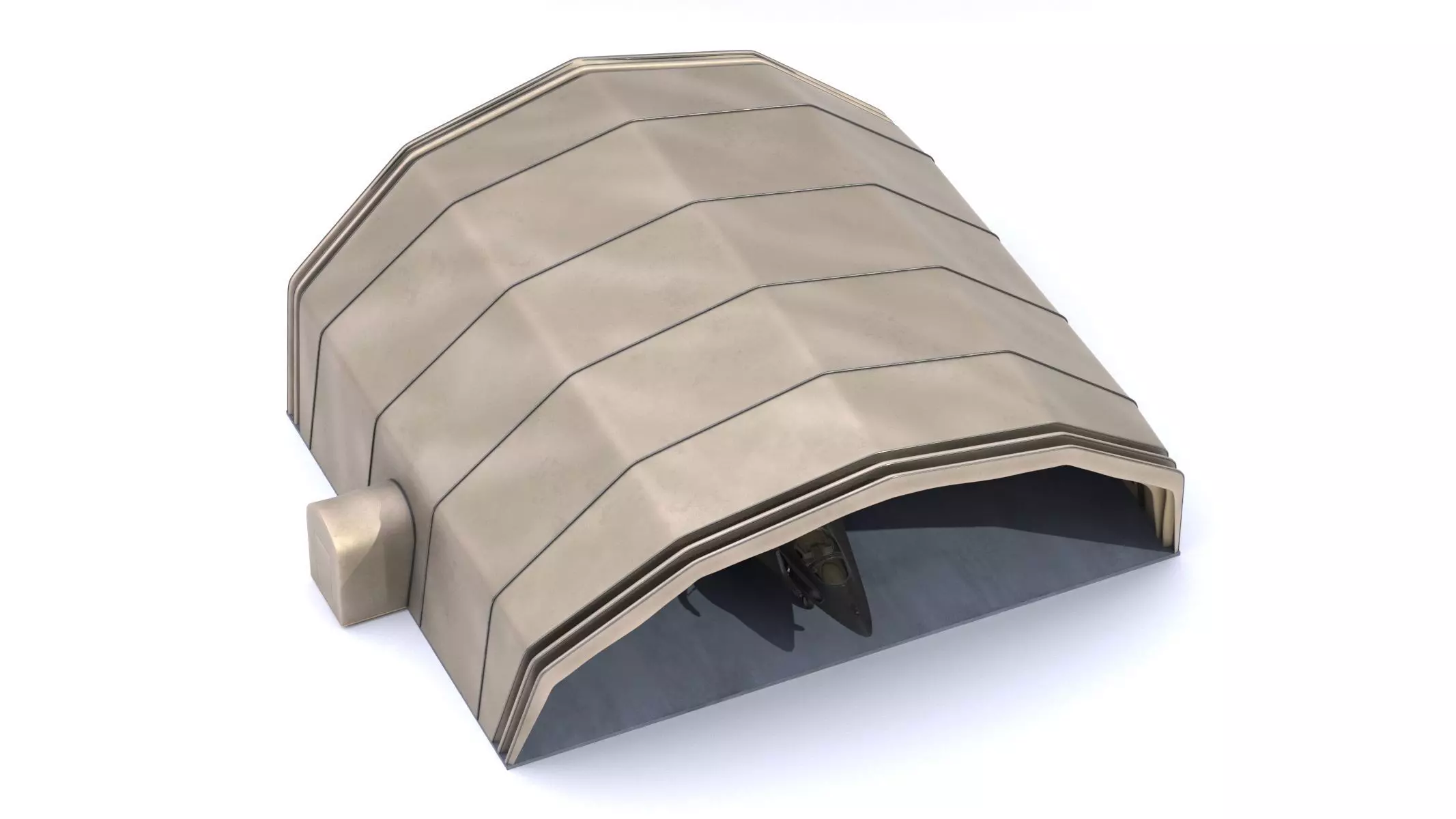 Military Airplane Hangar with Stealth Fighter 3D model_7