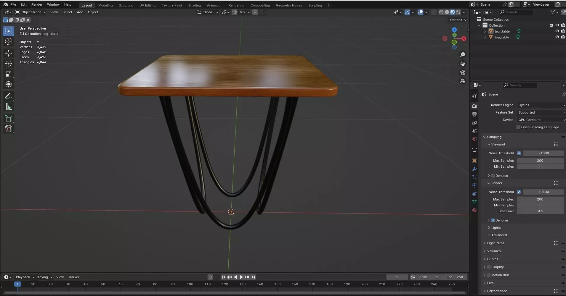 Square Table CG112 3D model_8